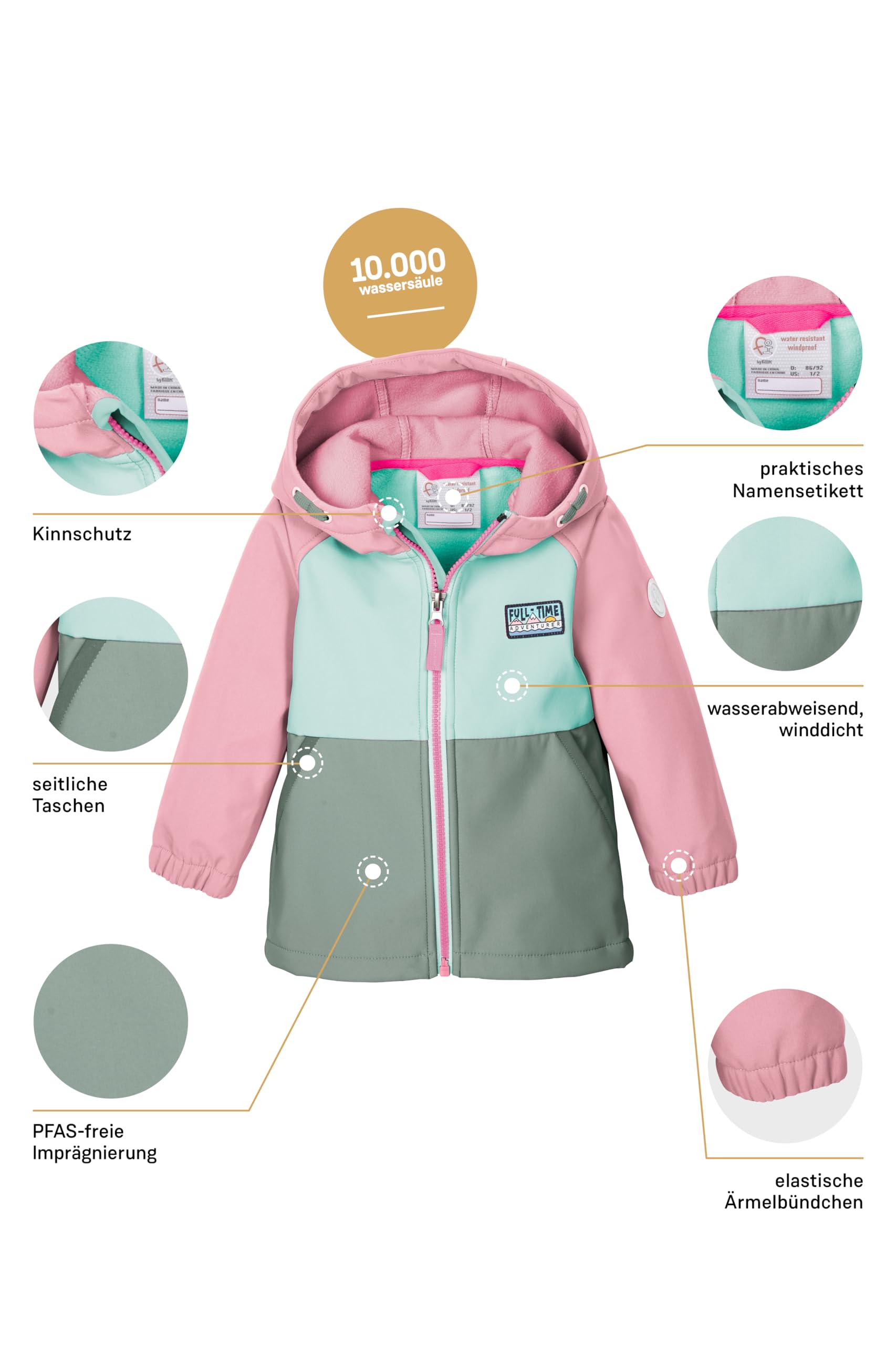 first instinct by killtec Unisex Kinder Fios 13 Mns Sftshll Jckt Softshelljacke/Outdoorjacke mit Kapuze