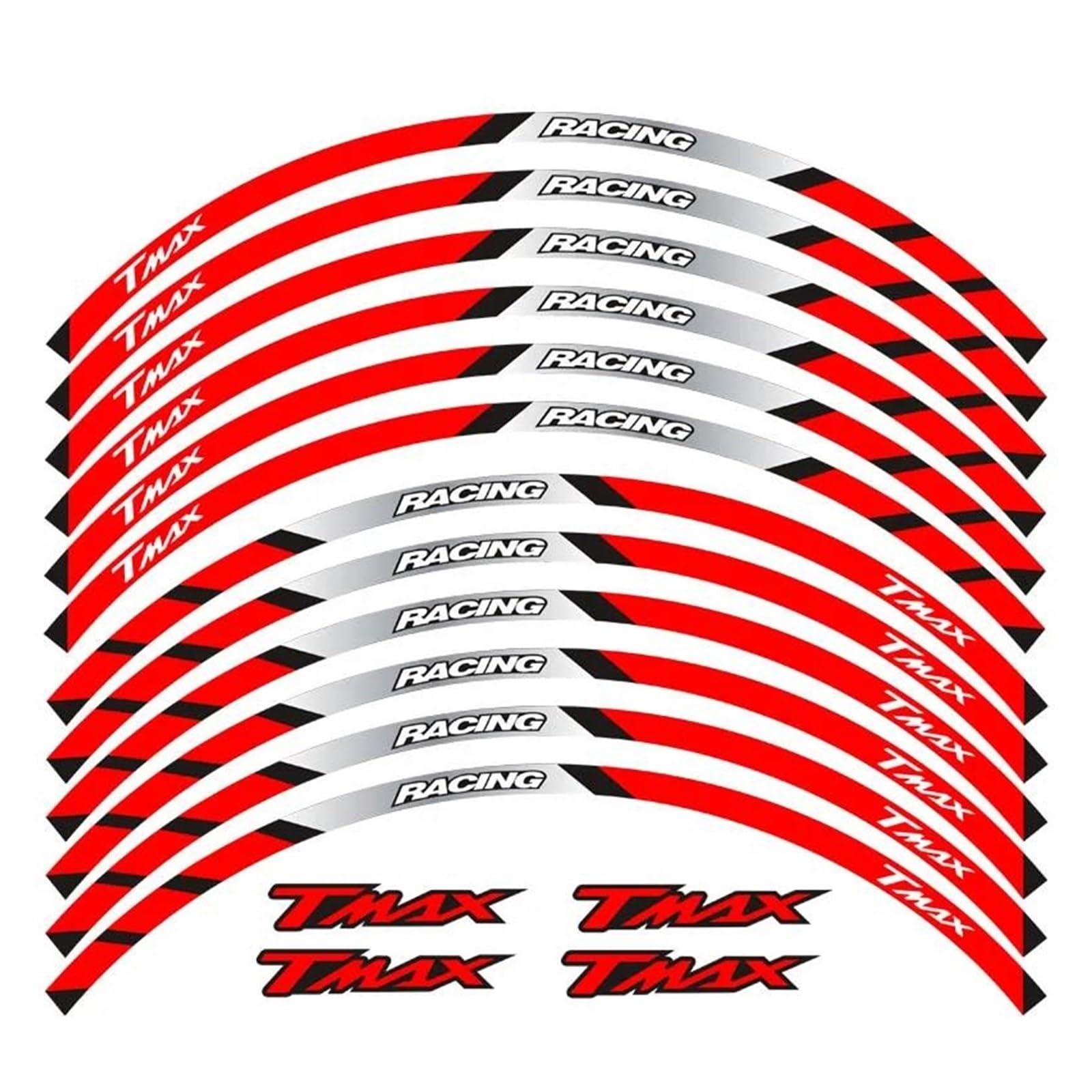 Motorcycle Front and Rear Wheels Edge Outer Rim Sticker Reflective Stripe Wheel Decals for Yamaha Tmax