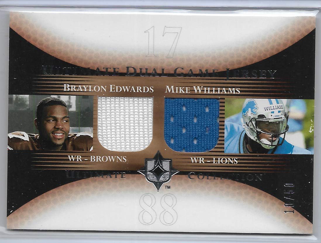 Amazon.com: 2005 UD Ultimate Collection Football Braylon Edwards-Mike  Williams Dual Game Jersey Card # 10/50 : Collectibles & Fine Art