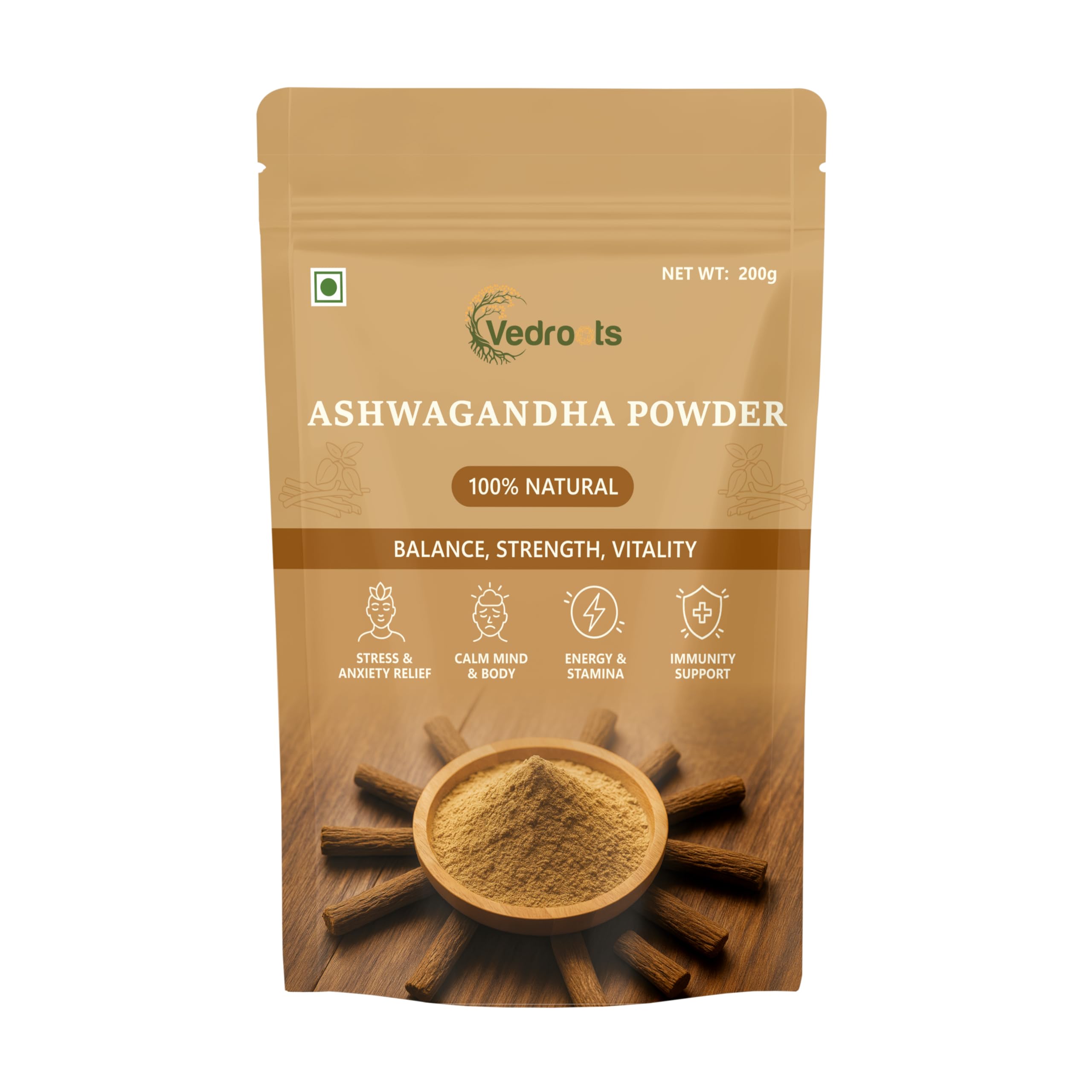 Ashwagandha (Withania Somnifera) - Natural Stress Relief & Immunity Booster | Powder 200gm | For Men and Women-picture-32