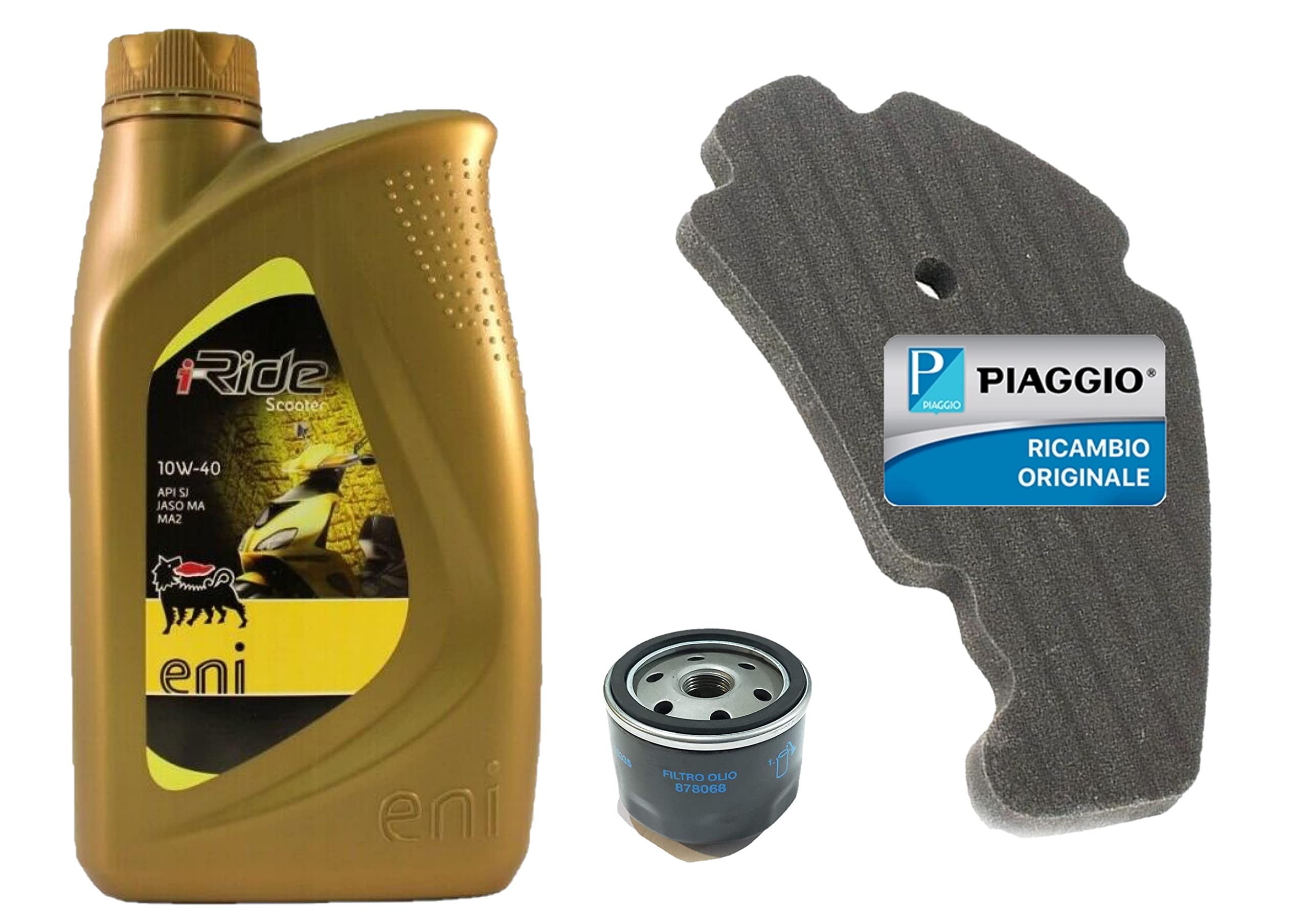 KIT TAGLIANDO FILTRO OLIO FILTRO ARIA + OLIO PER PIAGGIO BEVERLY 400 - PIAGGIO BEVERLY 500 ORIGINALE.