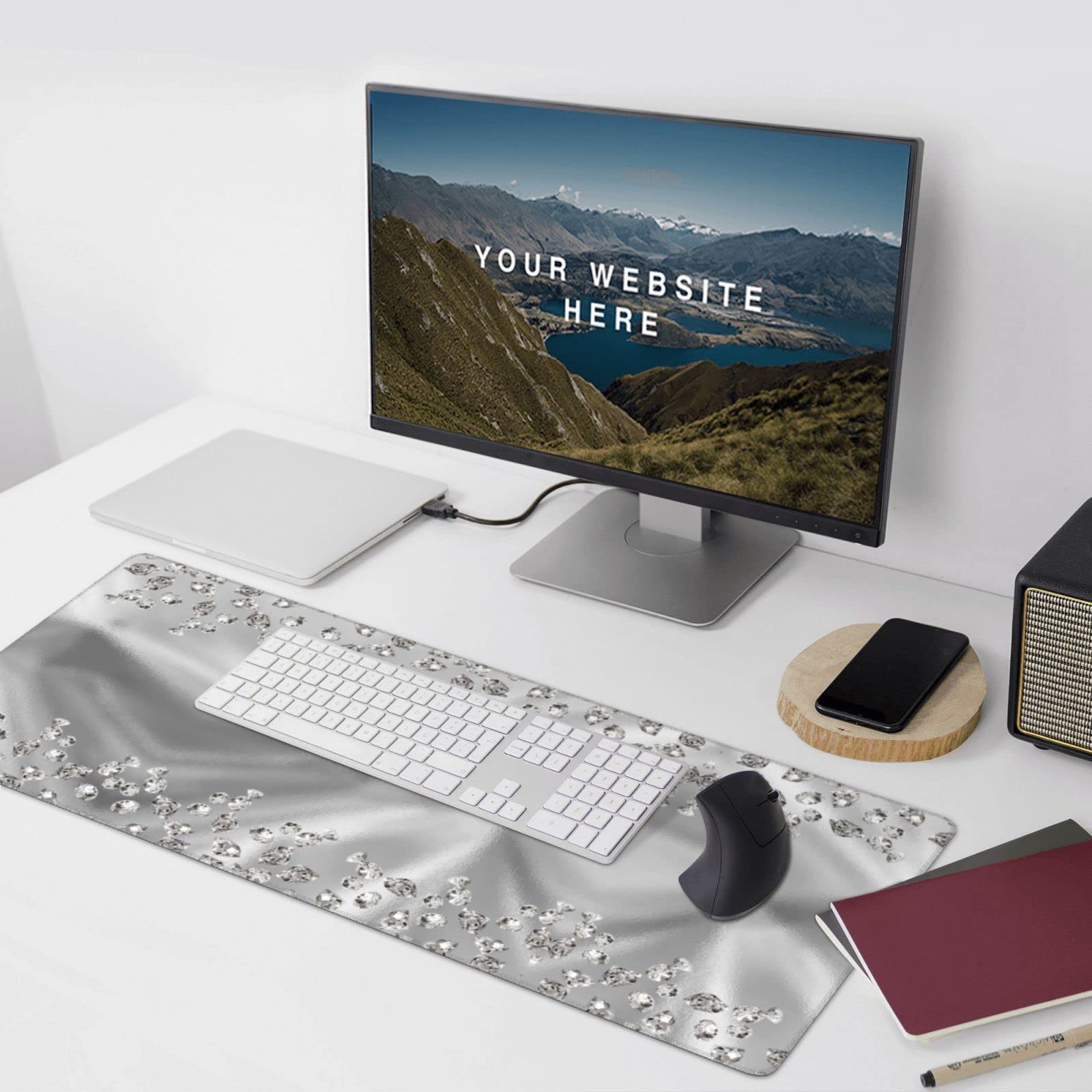 VicTsing Large Gaming Mouse Pad With Stitched Edges, Long XXL Mouse Mat (800×400×2.5mm), Keyboard Pad With Non-Slip Base, Water-Resistant Desk Pad For Work & Gaming, Office & Home, Black Price In UAE - View #9