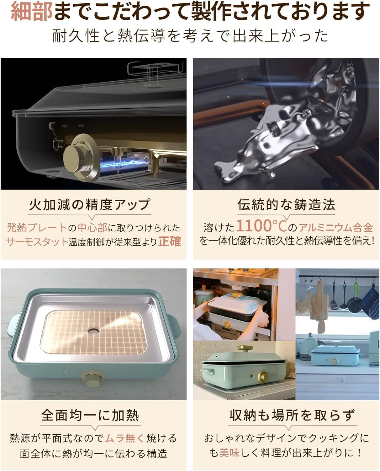 SOLEMOOD ホットプレート 4枚タイプ　新品　ブルー　かわいい Amazon | SOLEMOOD ホットプレート 焼肉 たこ焼き 4枚のプレート付き