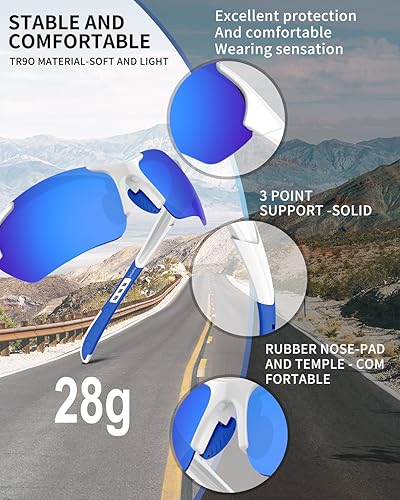 Miniatura 2 de Gafas de sol deportivas polarizadas para hombres y mujeres, jóvenes, béisbol, correr, ciclismo, conducción, pesca, tenis, golf, motor TAC UV400 TR90