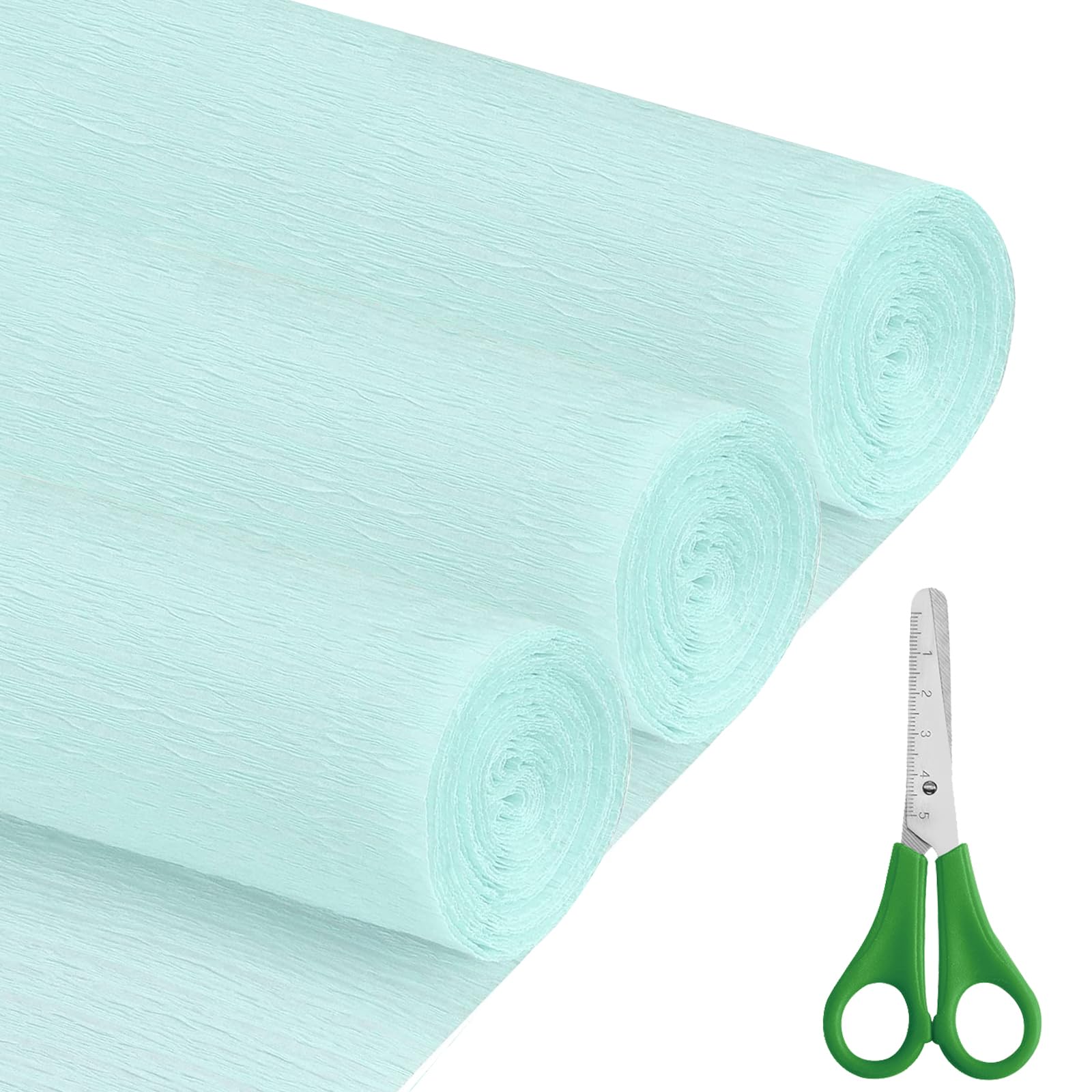Crepe Paper Rolls (43X250CM), 3 Rolls DIY Gift Crepe Paper Set for Mother's Day, Valentine's Day, Birthday and Wedding Decoration Flowers Making (Azure Blue)