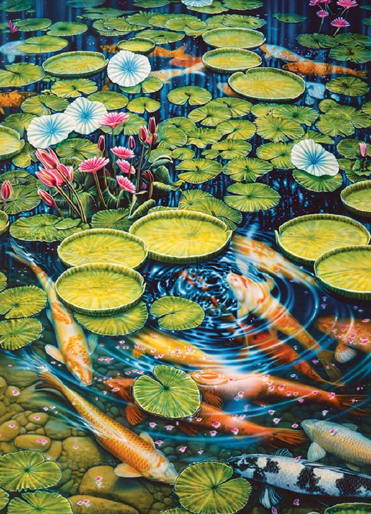 Cobble Hill 1000 Piece Puzzle - Koi Pond - Sample Poster Included