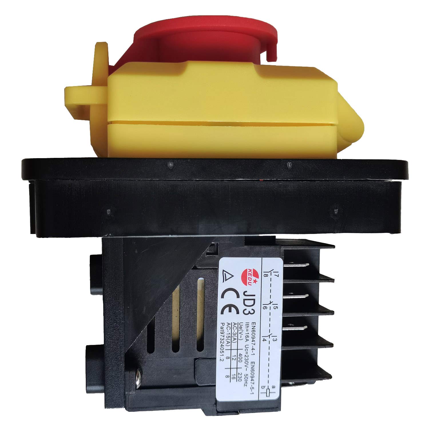 KEDU KJD11 - Interruptor de botón de 8 pines para interruptores electromagnéticos para máquinas de herramientas industriales JD3 AC 230 V 16 A 4NO