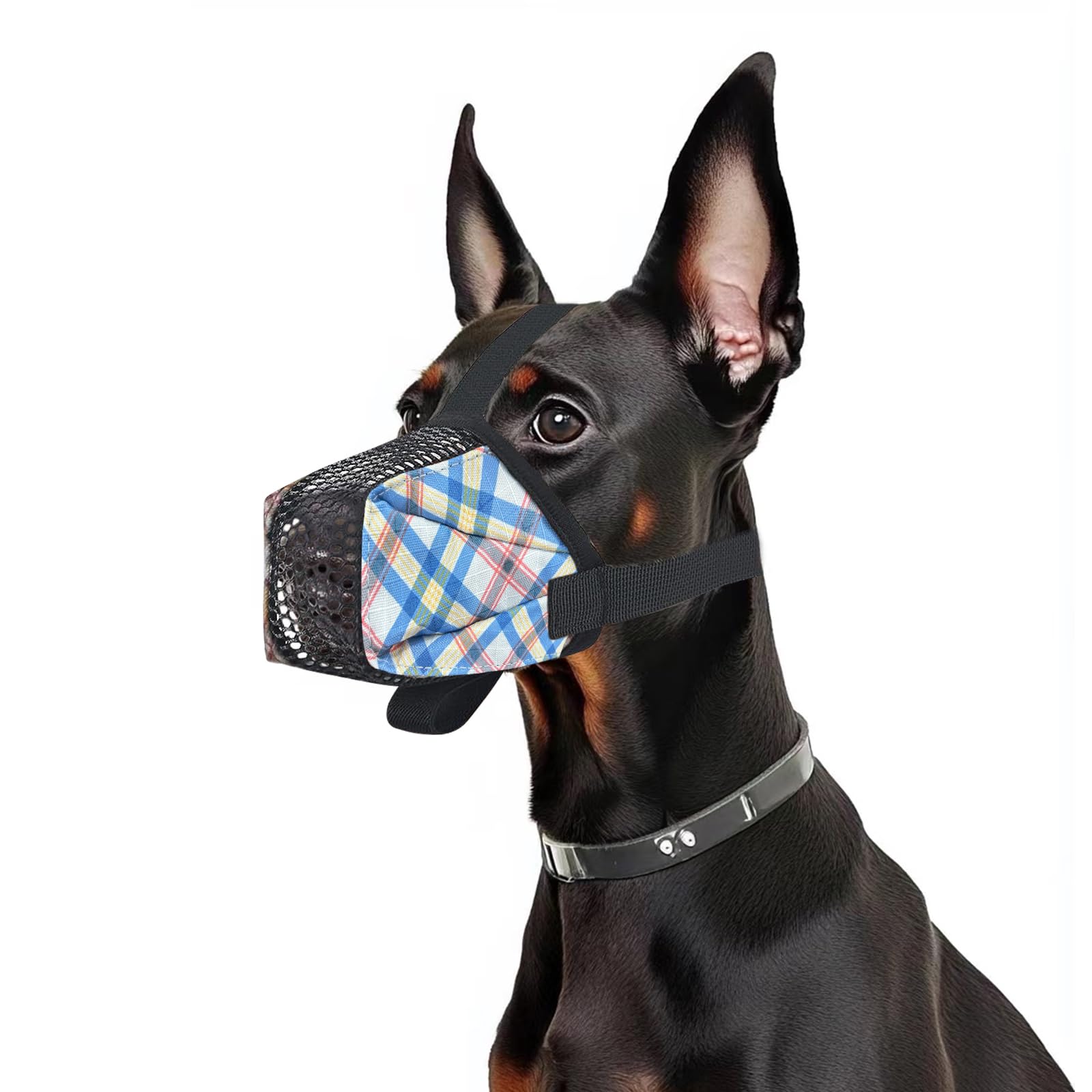 Dog Muzzle for Small Large Dogs - Soft Nylon Basket Muzzle with Adjustable Strap, Breathable Mesh Design Prevents Biting Chewing Licking Eating -