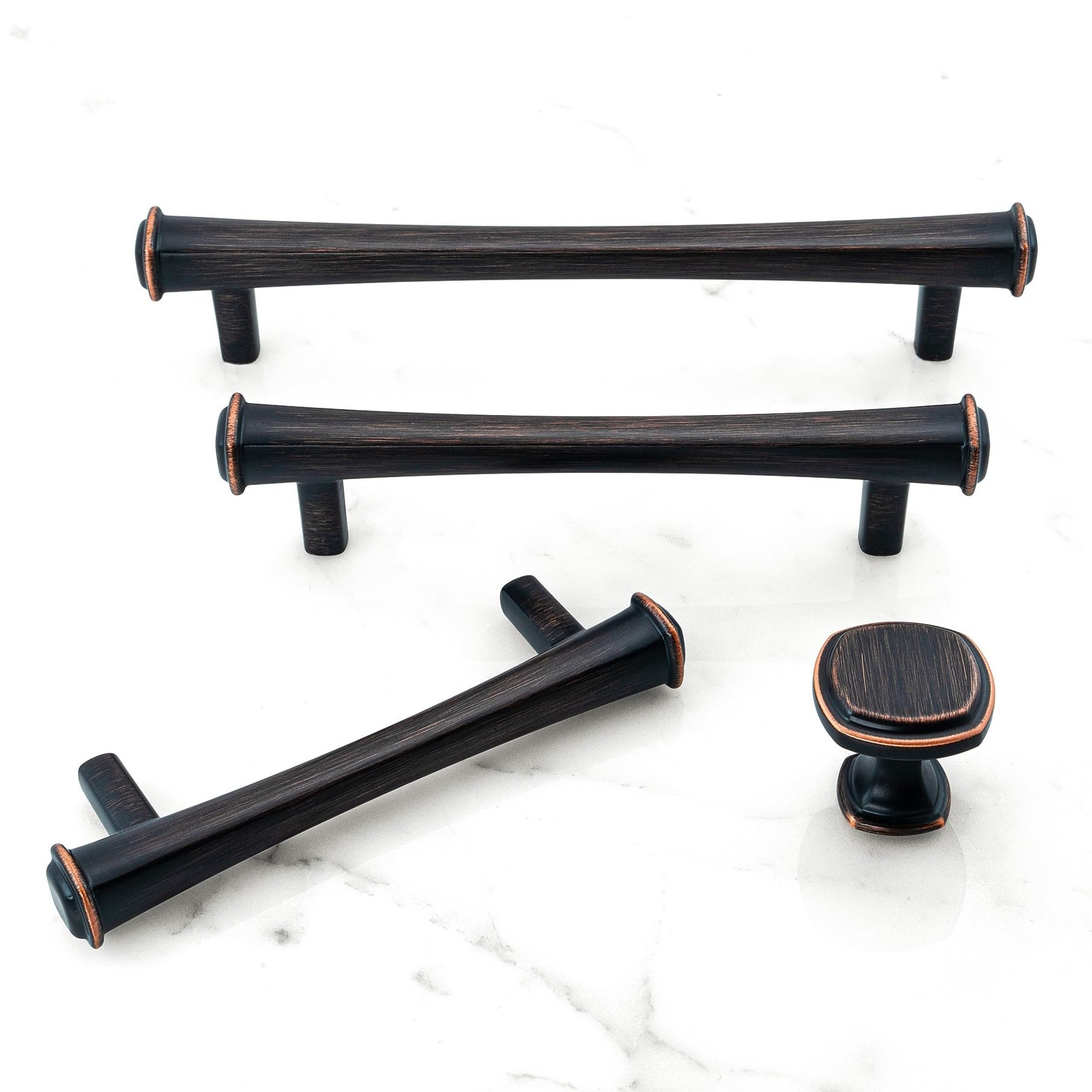HESTIA HARDWARE Z21.10.O Schrankgriffe, 12,7 cm, ölgeriebene Bronze, Schrankgriffe, Vintage, Küchenschrank, Schublade, Kommodengriffe, 128 mm, 10 Stück