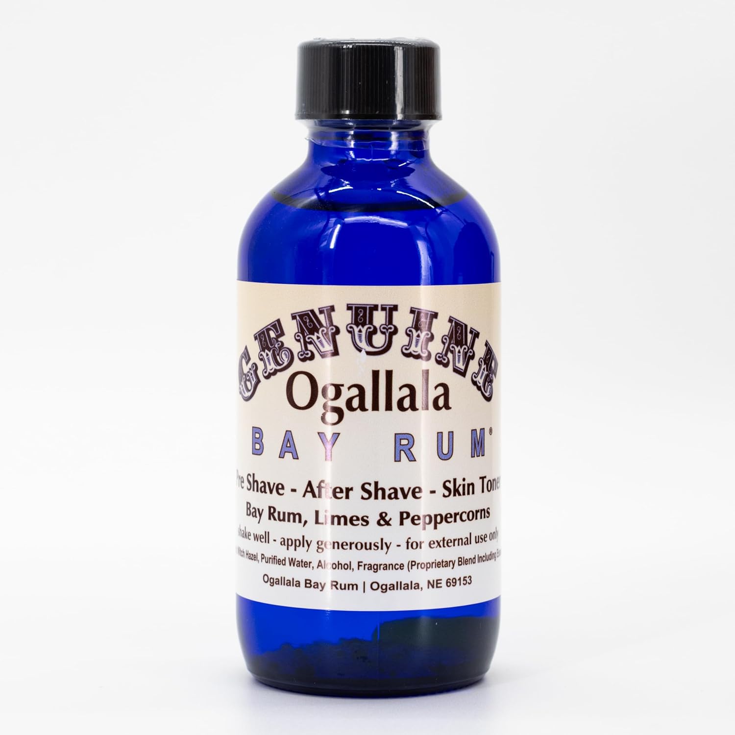Ogallala Bay Rum | Refreshing Dual Purpose Cologne & Aftershave | Hand Crafted | Old Fashioned Bay Rum Scent With Sandalwood | 4 oz Bottle