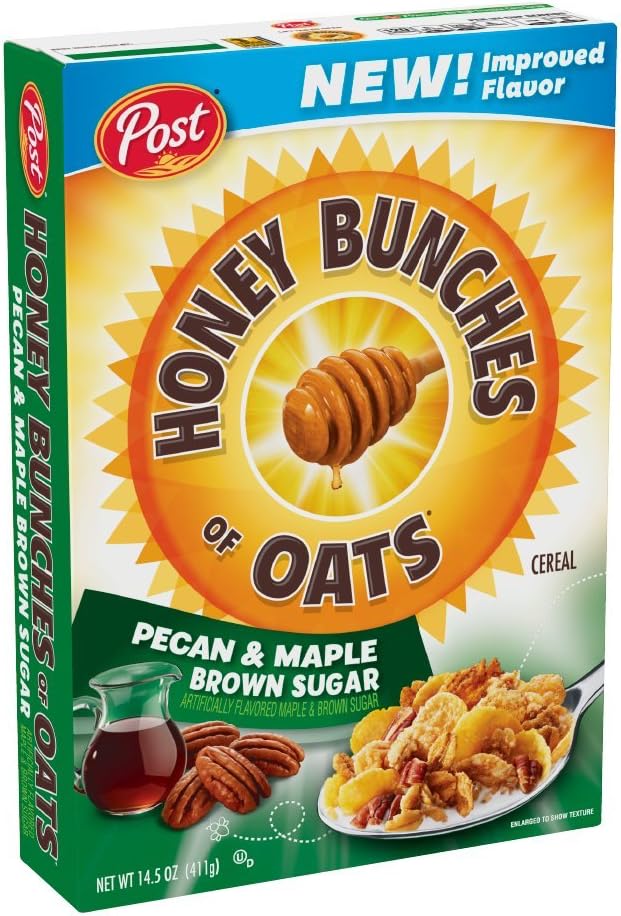 Honey Bunches of Oats Pecan and Maple Brown Sugar Cereal, Heart Healthy, made with Whole Cereal, 14.5 Ounce Box