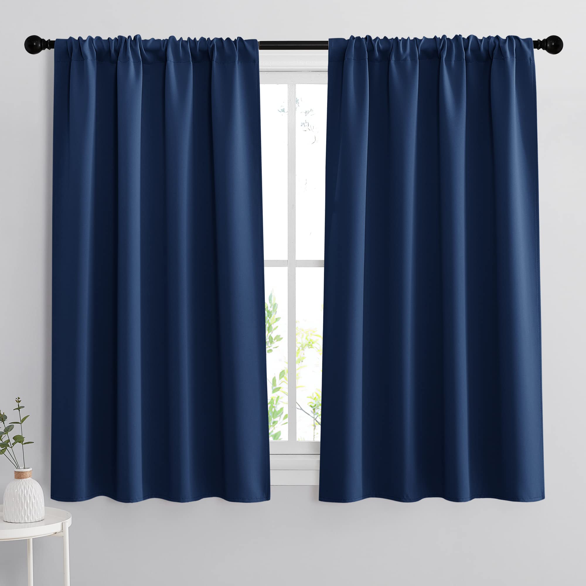 RYB HOME Blackout Curtains for Bedroom - Light Block Insulating Privacy Solar Curtain Set for Kitchen Living Room Home Theater Basement, 42 x 45 per