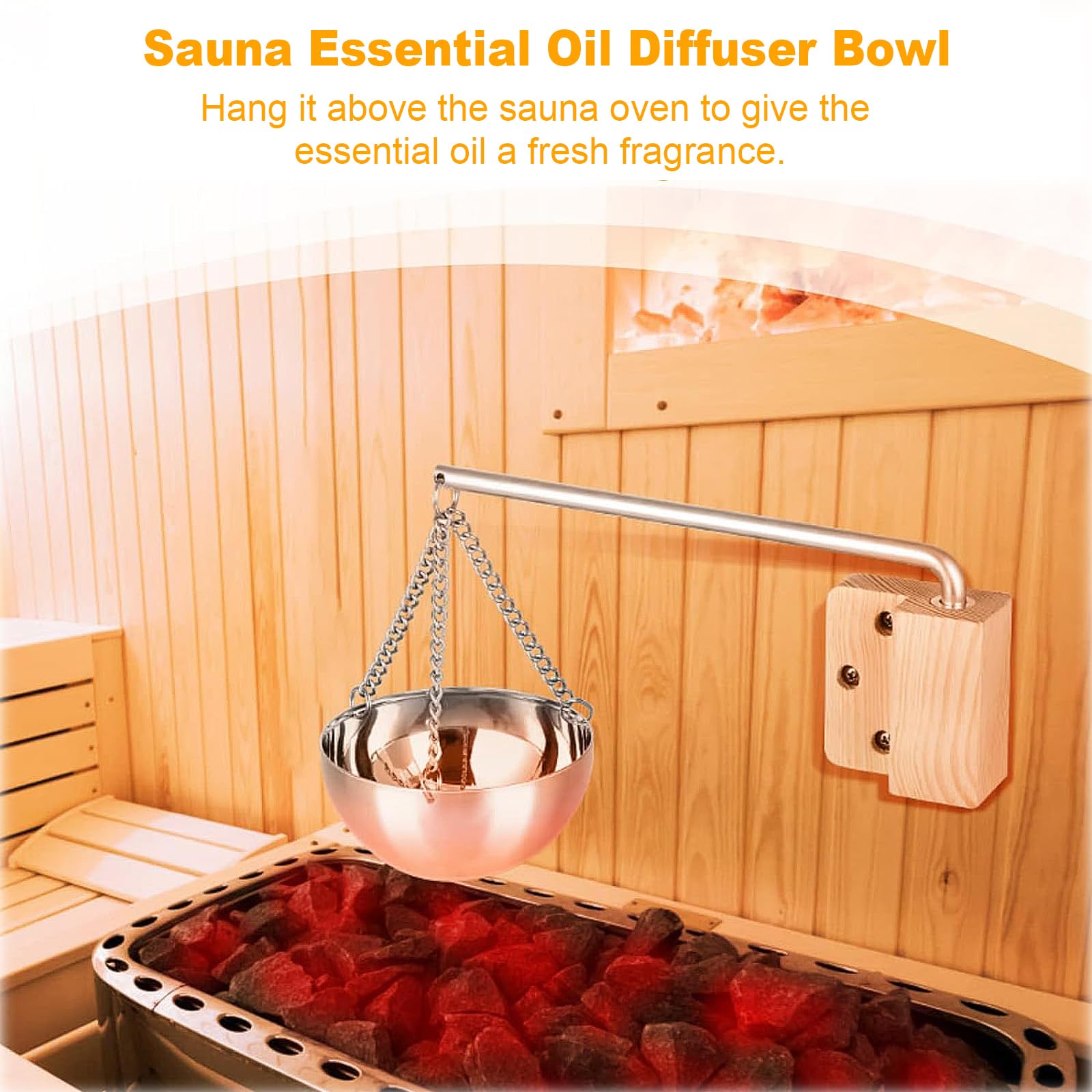 Bol D'arôme Sauna, 350 ML Bol d'arôme Sauna en acier inoxydable Bol d'arôme Bol en cuivre Accessoire de sauna, pour sauna et spa à la maison