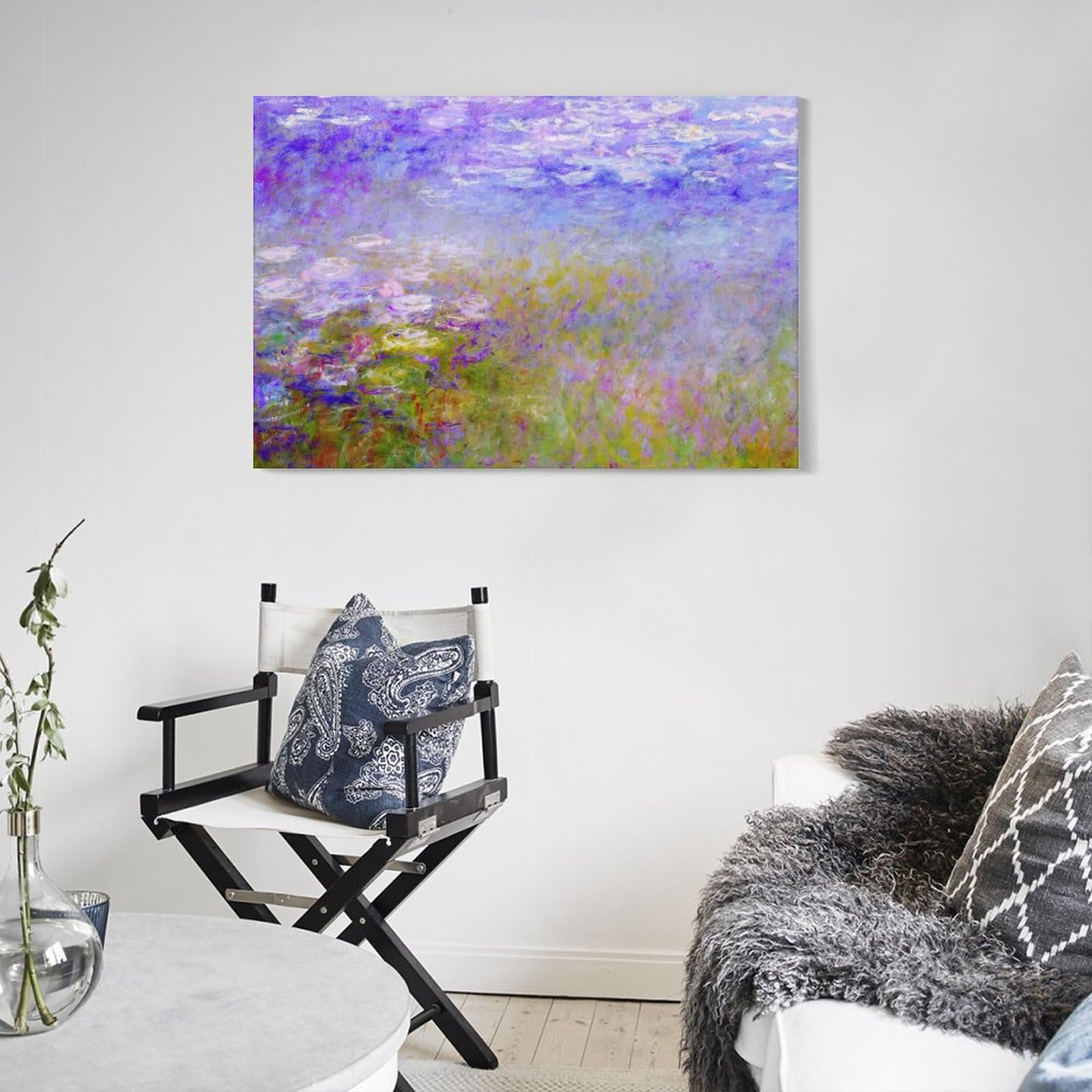 Amazon.co.jp: 壁にクロードモネの睡蓮の絵画アートキャンバスプリント