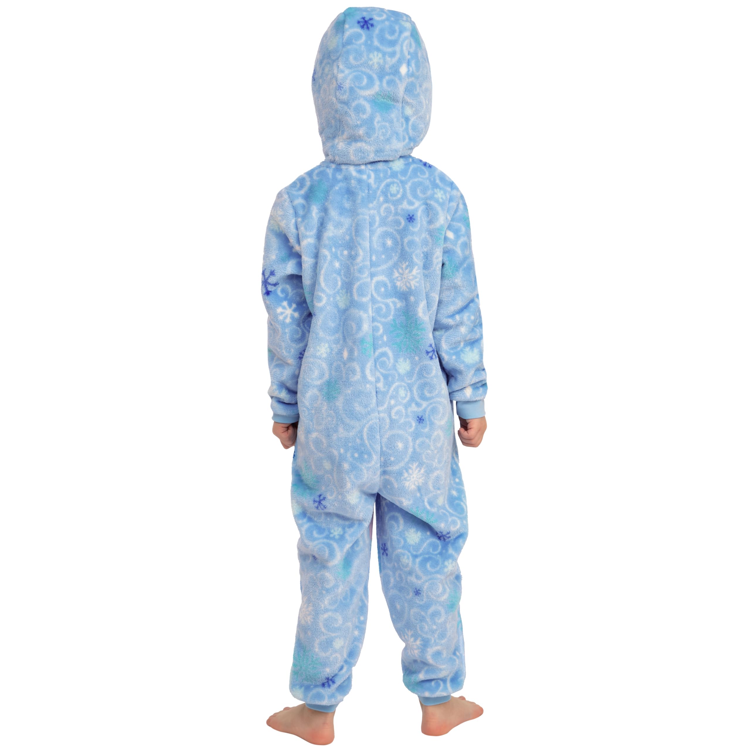 Disney Frozen Onesie Mädchen, Kuscheliger ELSA Schlafanzug Mädchen, Fleece Schlafoverall Kinder, Anna & ELSA Onesie Kinder Für Winter