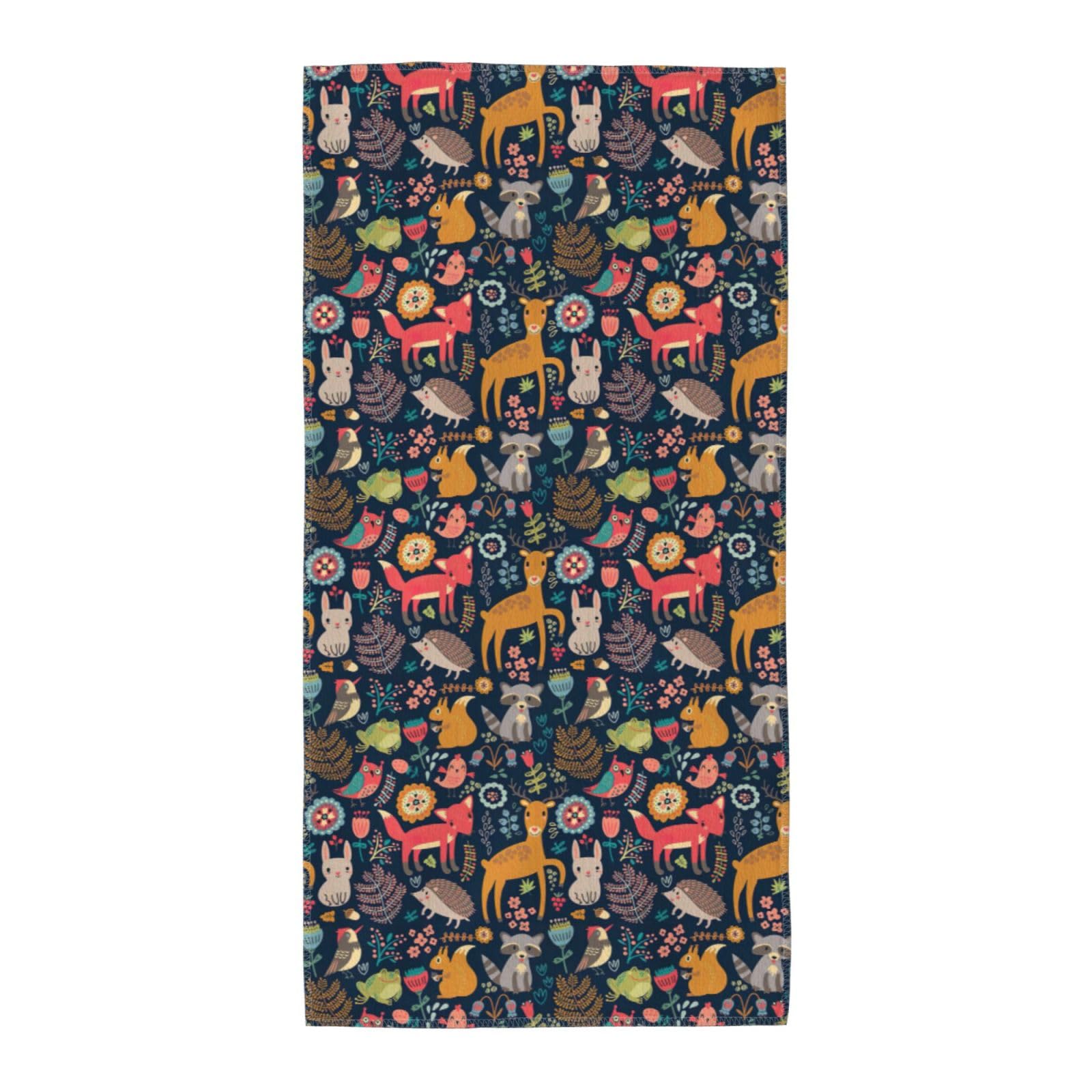 SDEGTHO Owl Rabbit Bird Fox Fashion Printed Bath Towel High Water Absorption For Hiking Trip