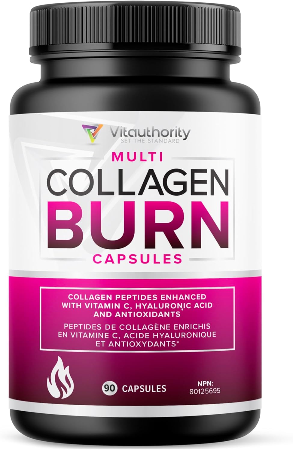 Multi Collagen Burn: Multi-Type Hydrolyzed Protein Peptides with Hyaluronic Acid, Vitamin C, SOD B Dimpless, Types I, II, III, V and X Collagen, Caffeine-Free (Unflavored Capsules) Multi Collagen Burn: Multi-Type Hydrolyzed Protein Peptides with Hyaluronic Acid, Vitamin C, SOD B Dimpless, Types I, II, III, V and X Collagen, Caffeine-Free (Unflavored Capsules)