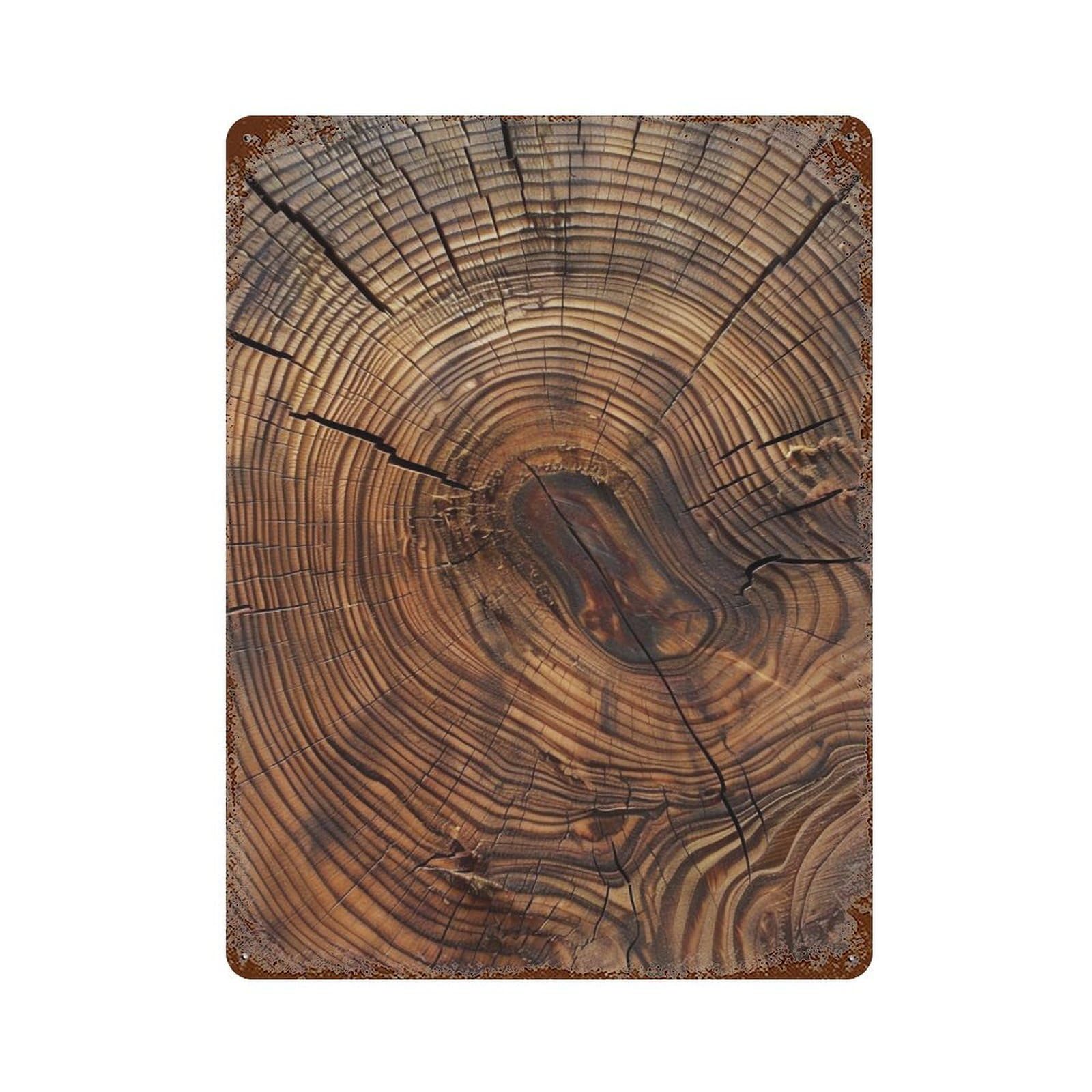 Wihyrtui Style Organic Curved Log Cross Section Pattern 04 Wall Retro Iron Metal Tin Sign Vintage Art Poster Modern Home Cofffee Club Art Bar Shop Decor 40X30cm