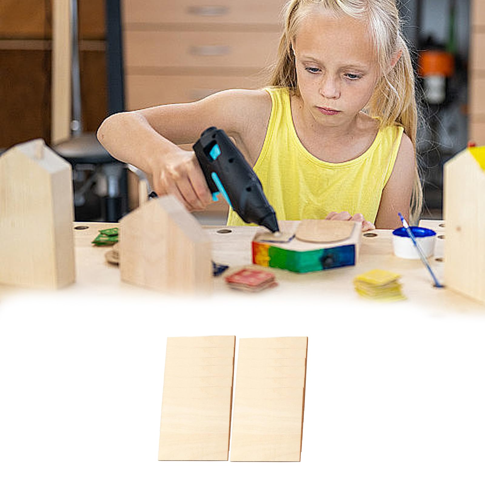 12 Stück unlackierte Holzscheiben, 15,2 cm, 30,6 cm, quadratische Scheiben für Malerei, Handwerk, Weihnachten, Hochzeit, Dekoration, Basteln