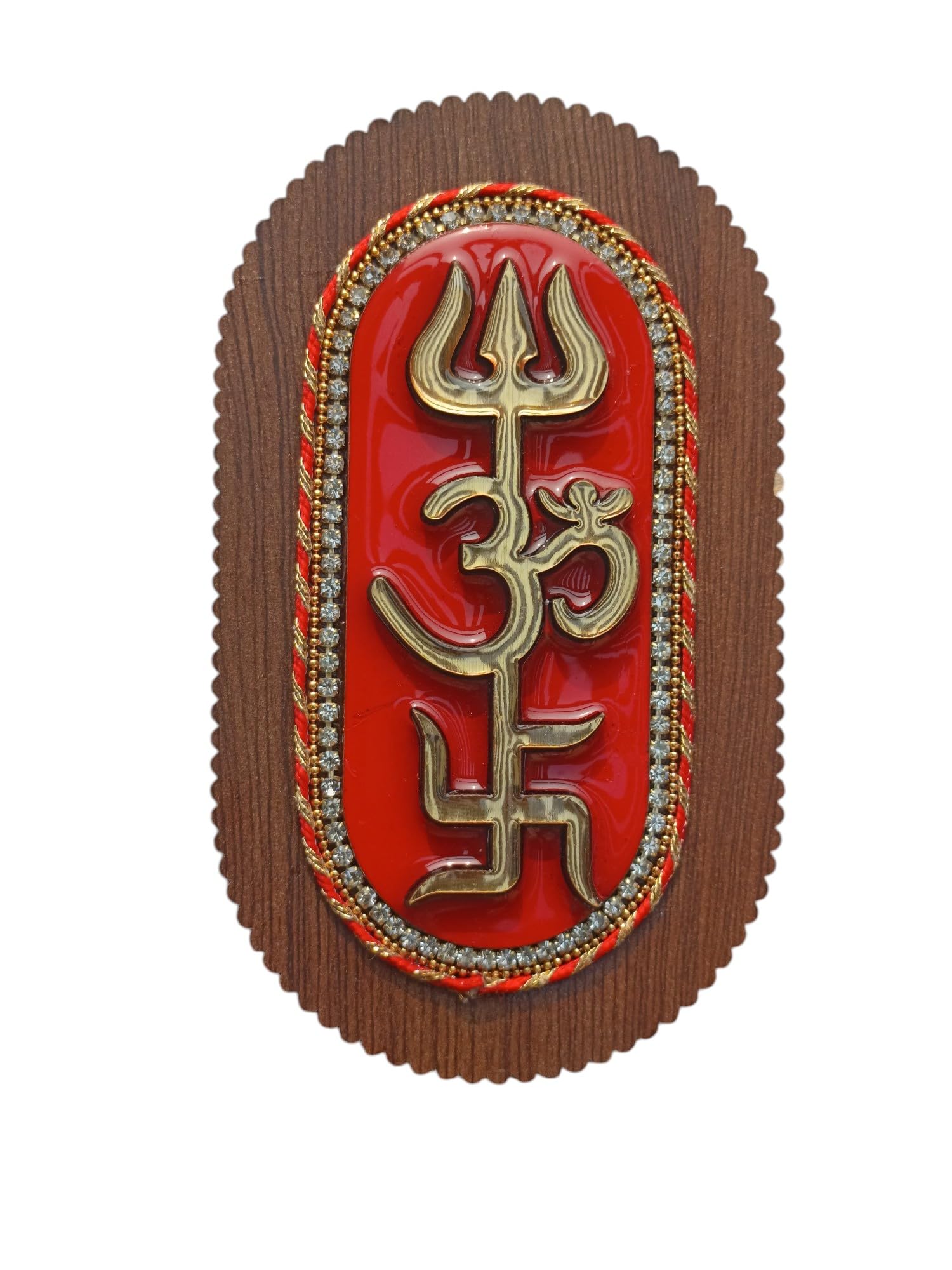 Swaraj Trishul Om Swastik Red Sticker – Auspicious Door Sticker for Home and Office Decor