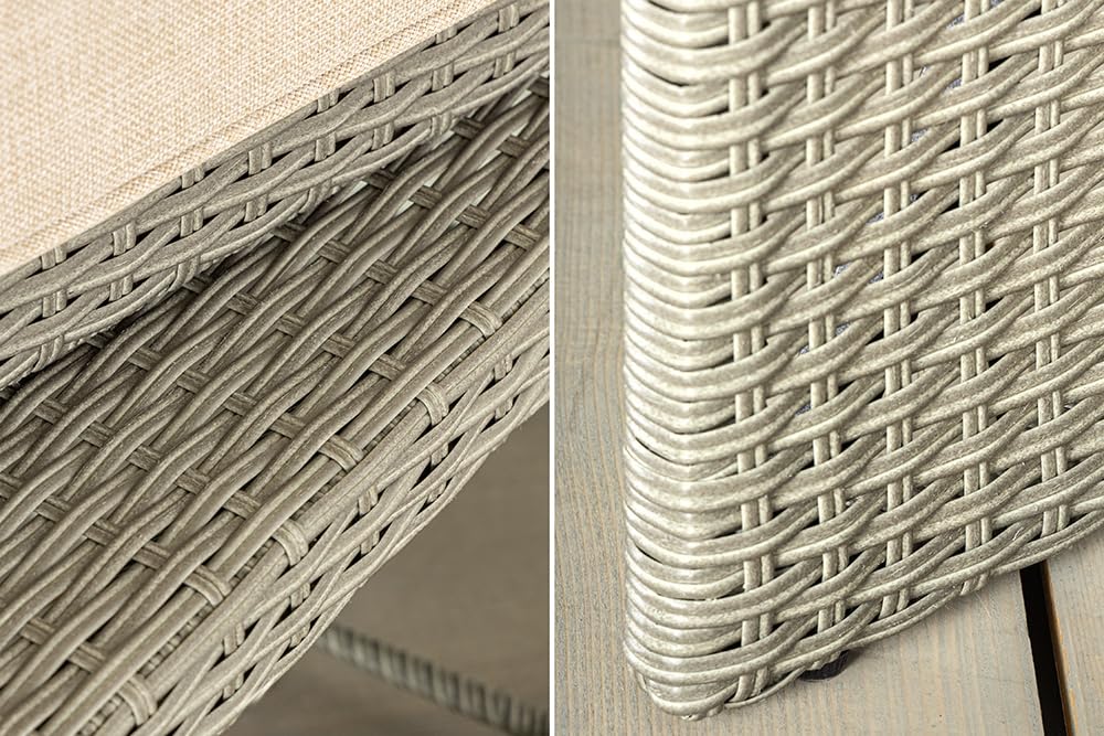 Riess Ambiente Outdoor Sonneninsel - Playa Living - 165cm - Natur - Polyrattan Aluminium - inklusive Kissen wetterfest