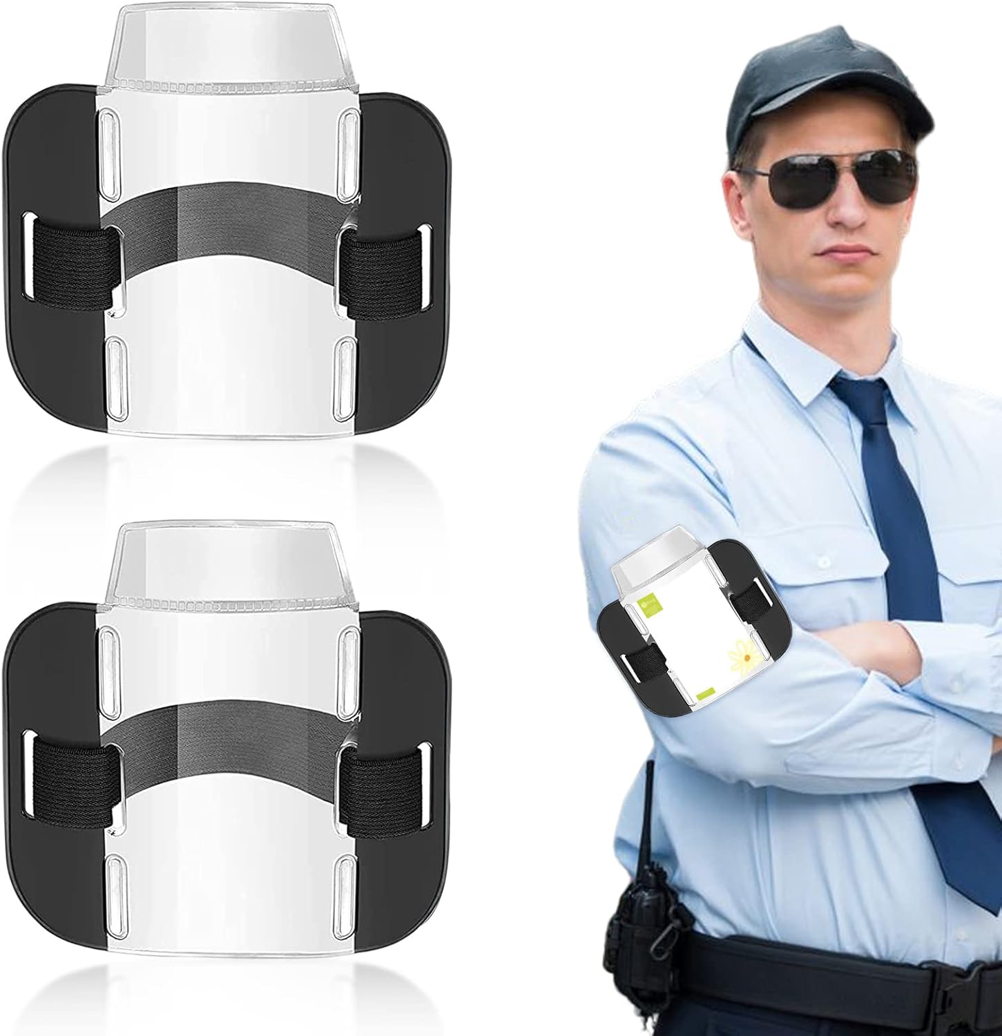 2 Pcs Arm Badge Holders, Security Badge Holder, Sia Badge Holder, ID Card Armband Holder