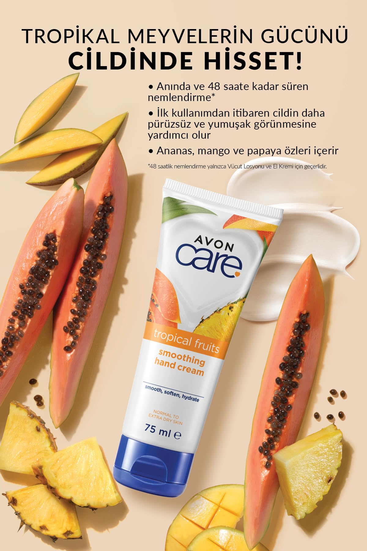 Avon Care Tropical Fruits Ananas, Mango ve Papaya Özlü Krem Paketi
