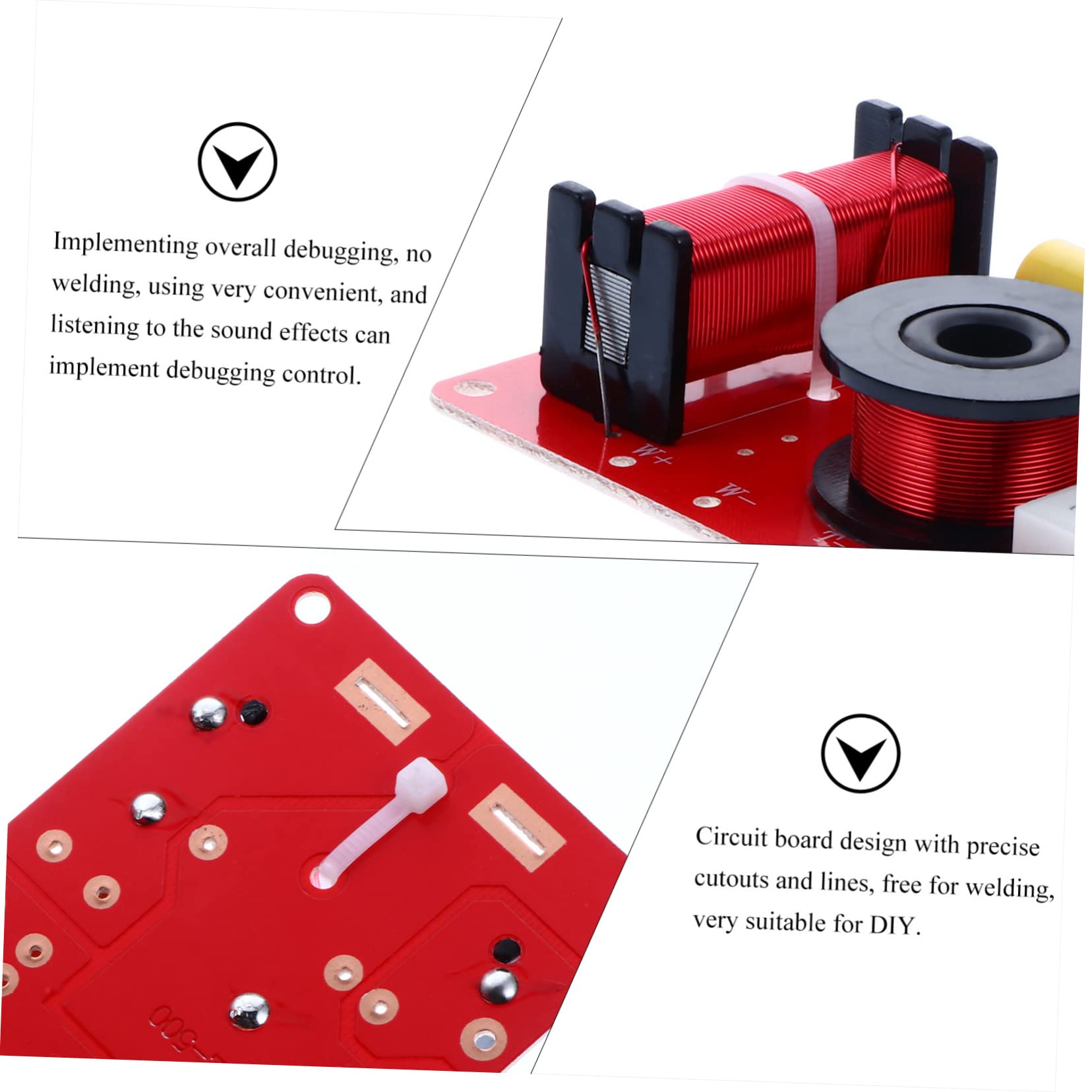 Housoutil 130w 2 Way Frequency Distributor Professional Car Speaker Crossover for DIY Sound Enhancement
