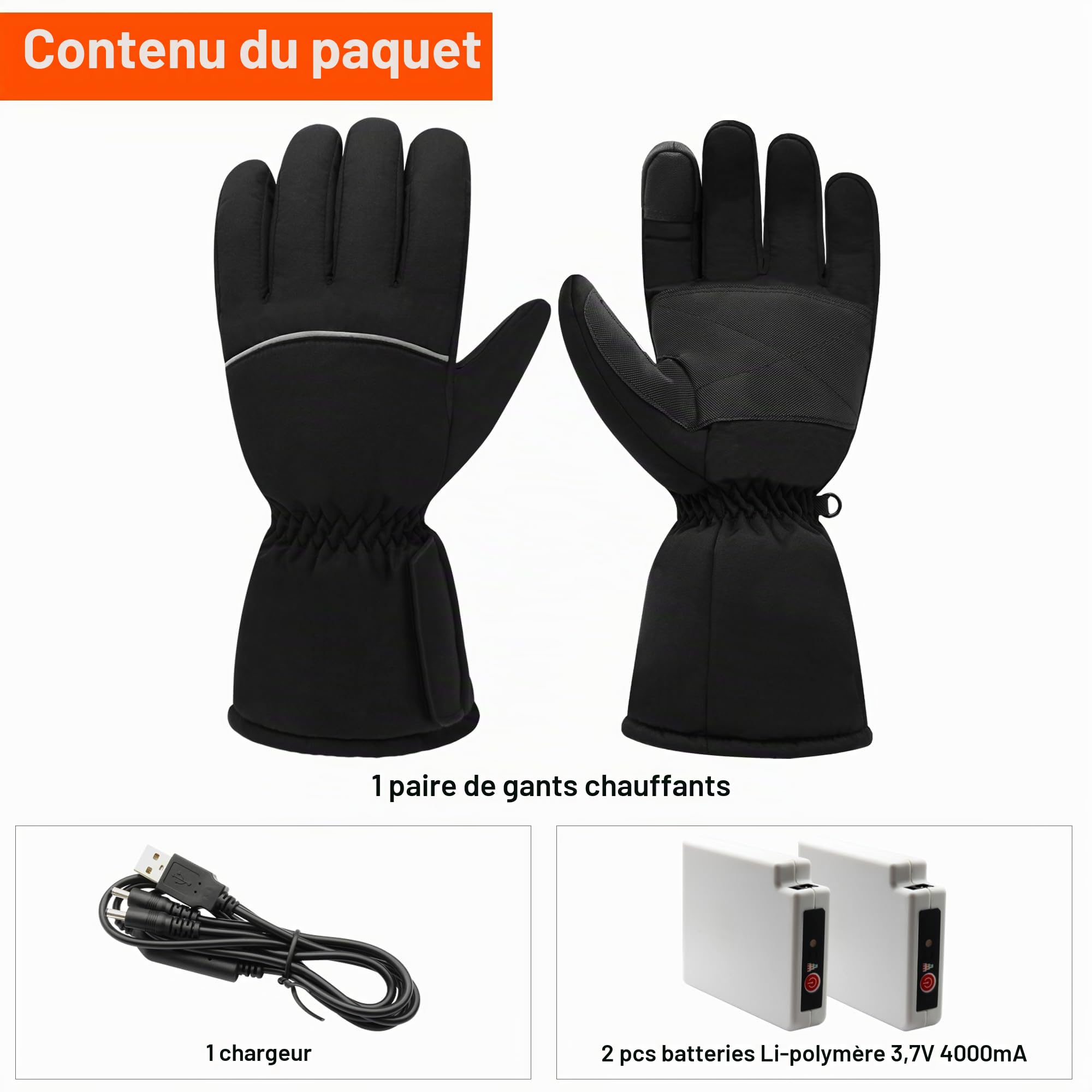 Svpro Batterie Rechargeable à écran Tactile Unisexe avec Gants Chauffants alimentés par Batterie pour la randonnée, la Chasse, la randonnée en Camping, Le réchauffement des Mains
