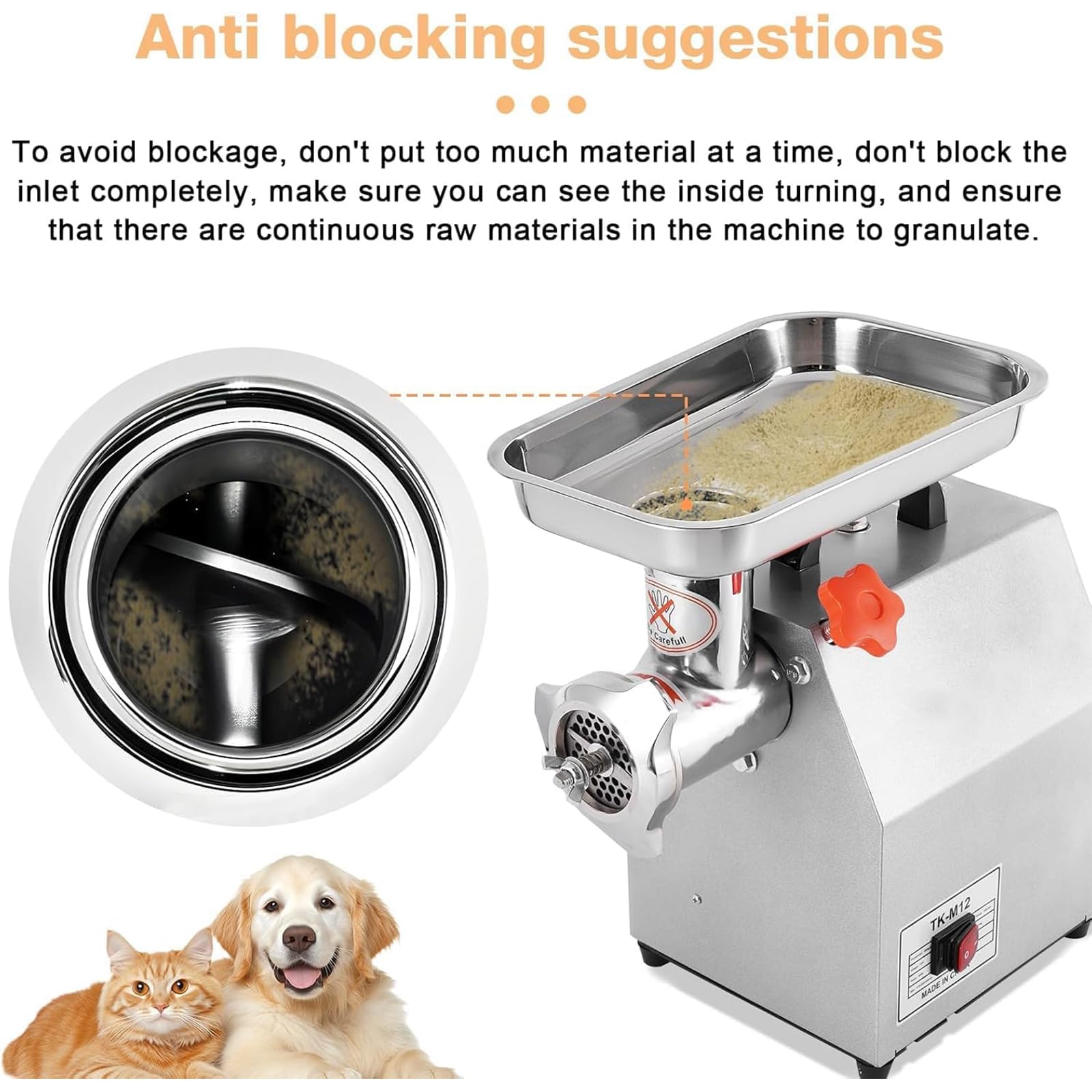 Macchina per pellet per alimenti, 900 W, elettrica per animali, include 3 piastre in pellet per una migliore nutrizione dei mangimi, ideale per negozi di animali e allevatori