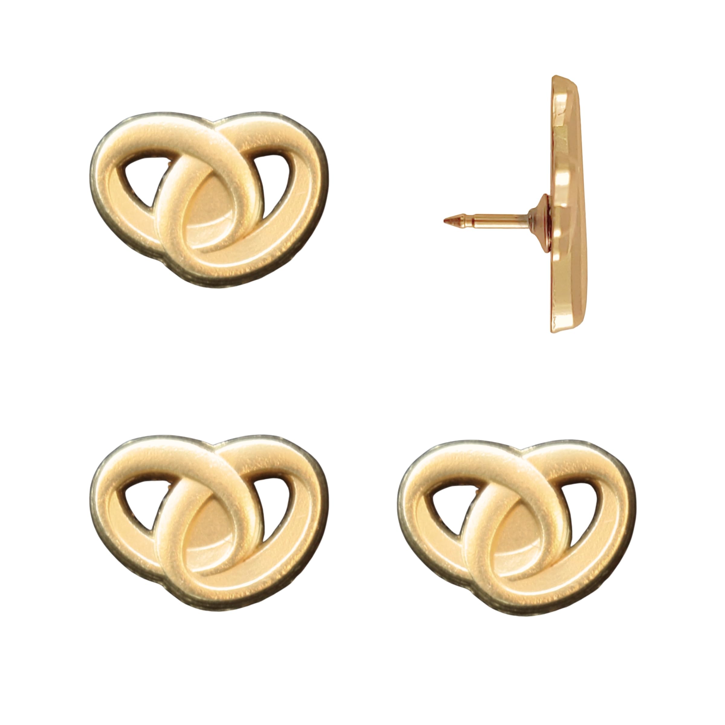 Wedding Rings Push Pins - Gold Intertwined Wedding Rings Map Pins for Cork Boards, Maps, or Lapel Use - Designed in USA - Set of 4