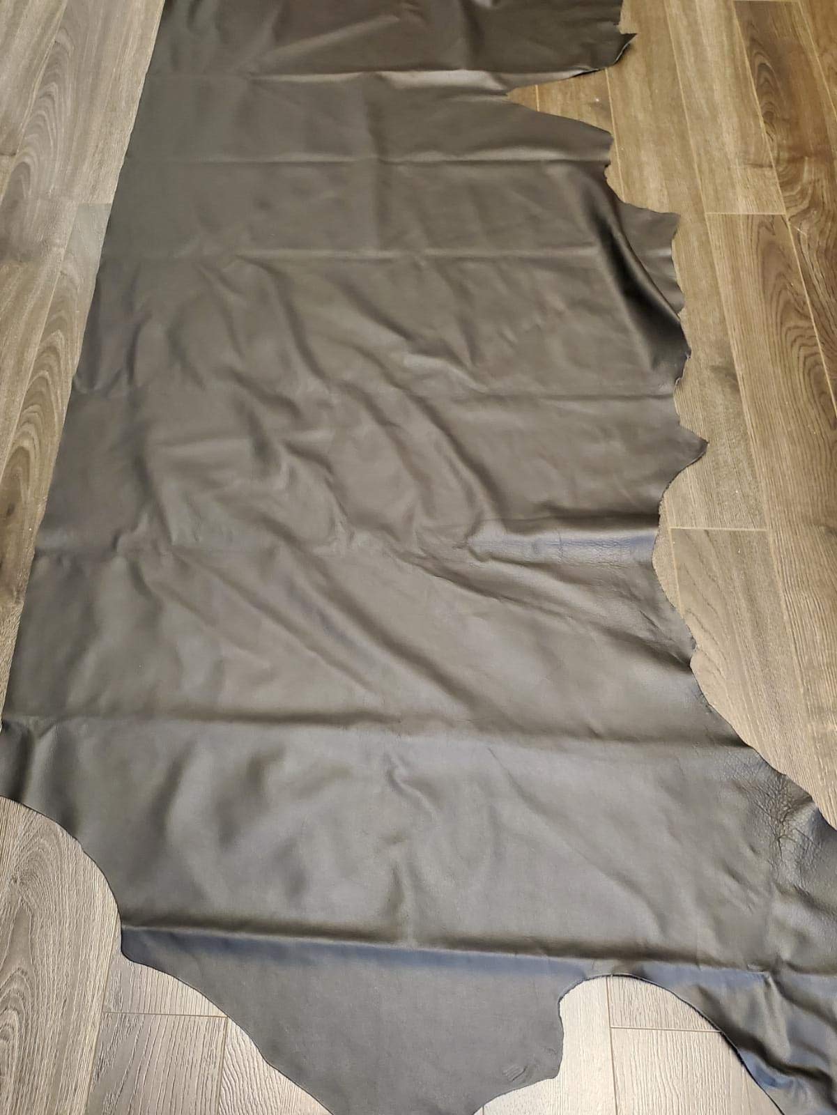 NAT Leathers Black Butter Soft Aniline Light Weight Smooth Fullgrain Nappa 18-22 Square Feet 2.0-2.5 oz Nappa Soft Upholstery Handbag Cowhide Genuine Cow Leather Hide Skin (About 30