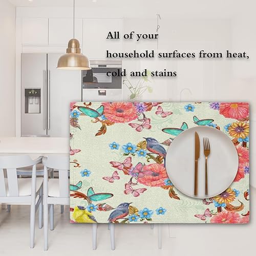 Miniatura 7 de Bird Animal Style Placemats Set of 4 Table Mats Washable Placemat Waterproof Place Mats for Party Home Dining Table Decor 18x12 in