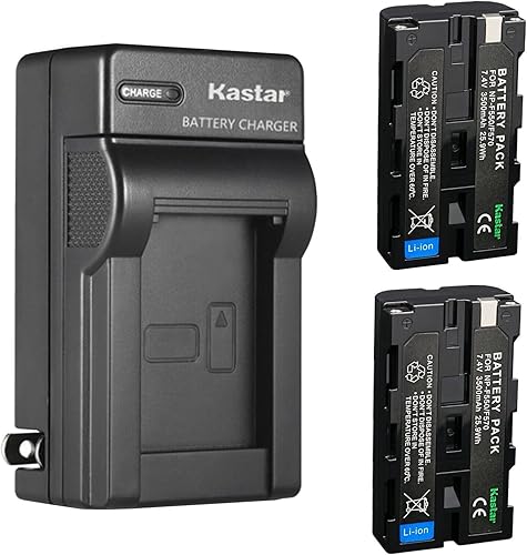Kastar 2-Pack NP-F580 Battery 7.4V 3500mAh and AC Wall Charger Replacement for Son L Series NP-F530 NP-F550 NP-F570 NP-F750 NP-F770 NP-F930 NP-F950
