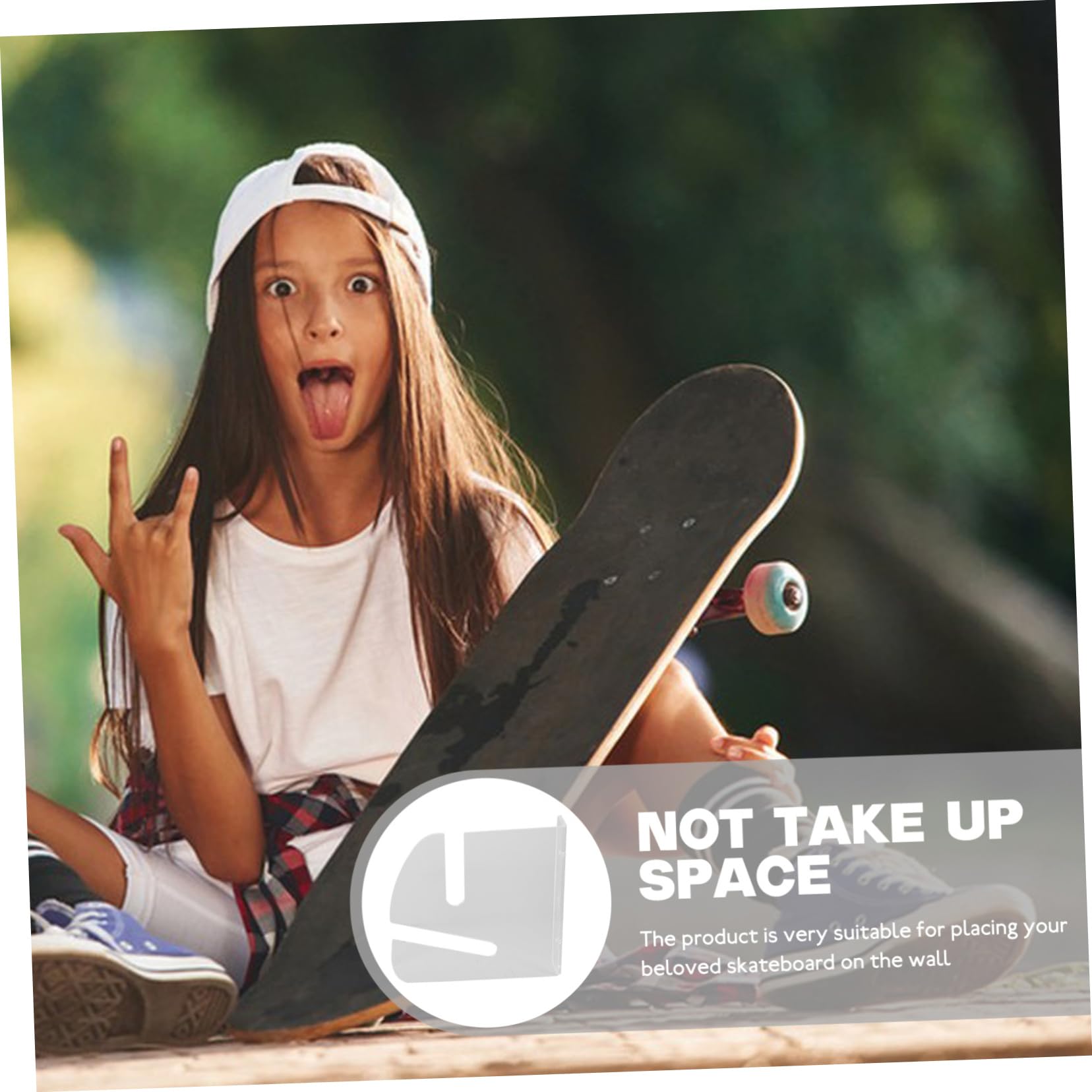 OSOLADY 1pair Wall Mount Skateboard Bracket Sturdy Acrylic Hanger for Skateboard Display Easy Installation Transparent Design for Home Garage Storage