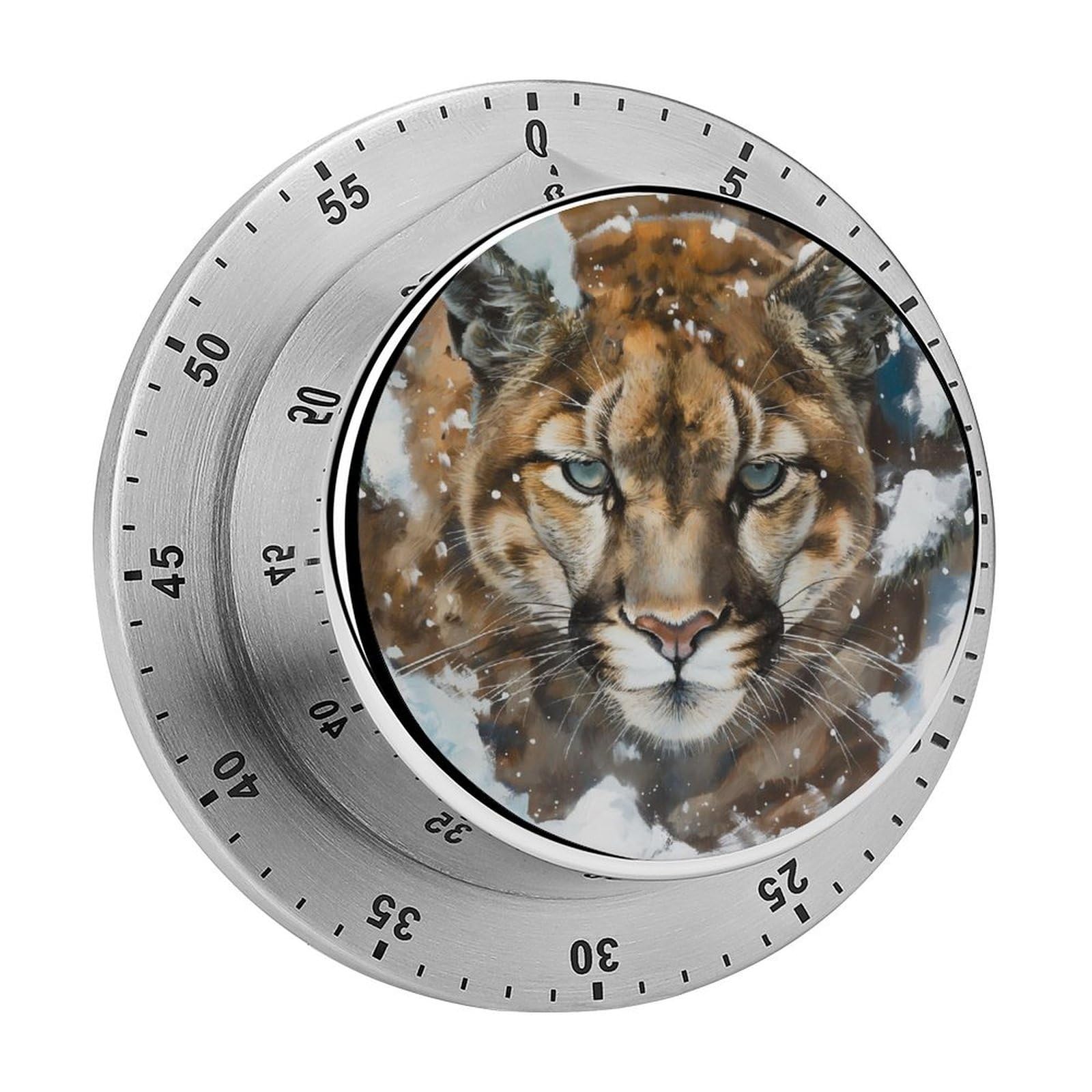 Cheetah Snow Kitchen Timer Magnetic Countdown Countup Timer for Cooking Baking 8x8cm