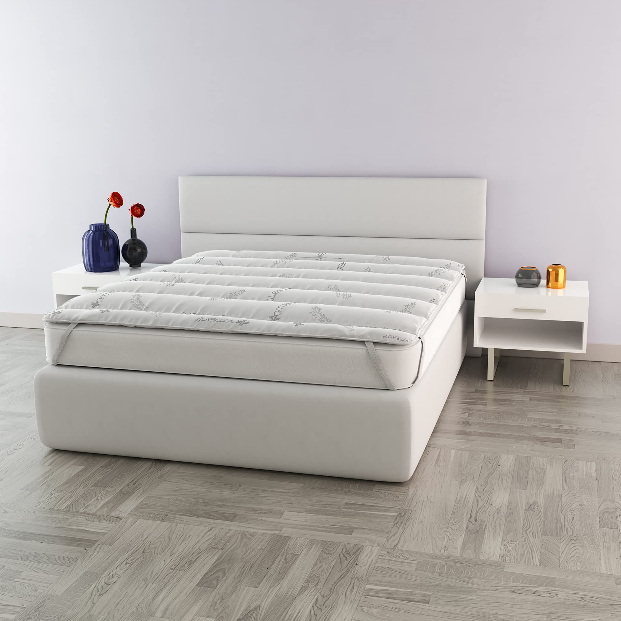 Italian Bed Linen MB HOME ITALY Quilted Topper, Thermocontrol, White, Double 165x195 cm