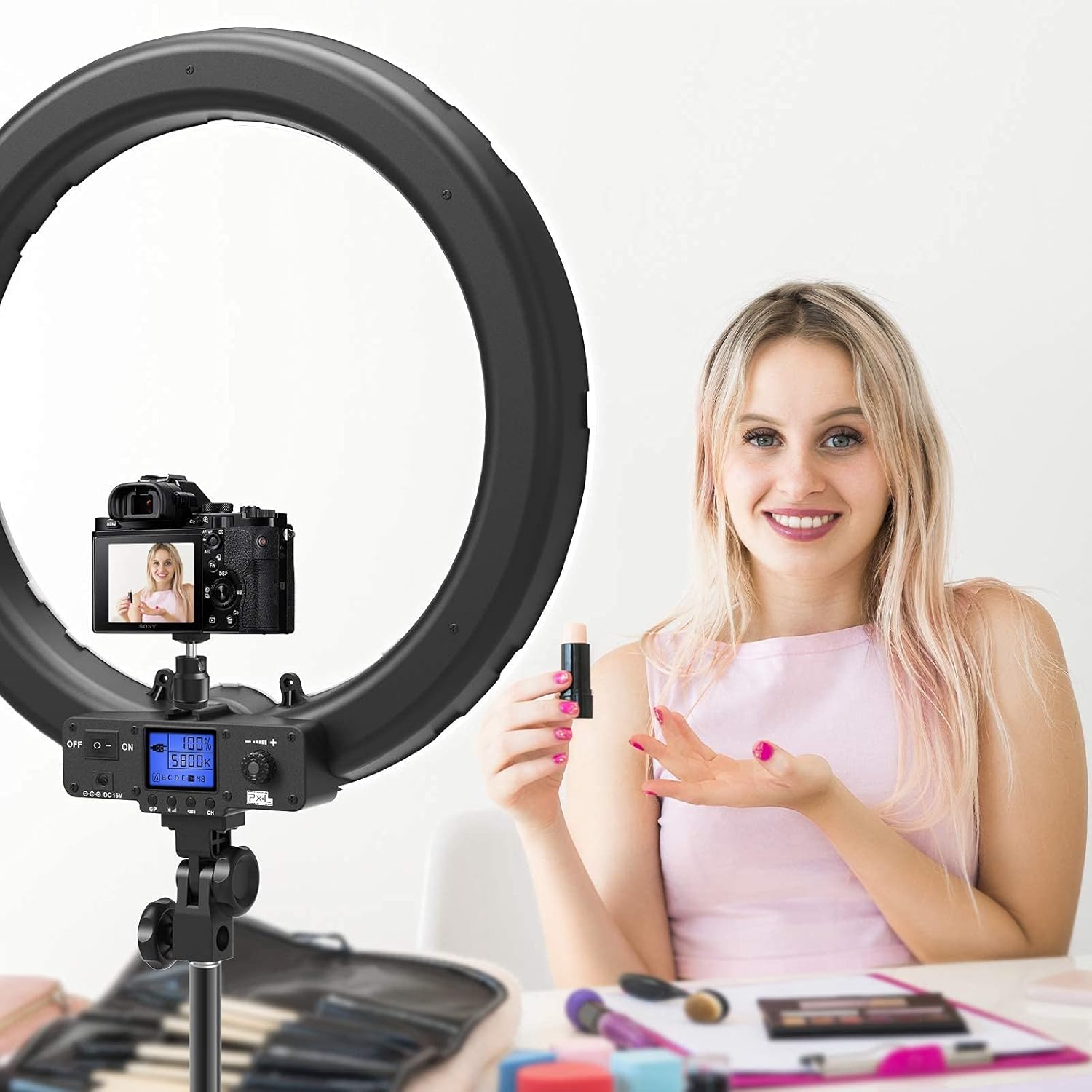 Blасk Frіdау - 50% оƒƒ Pixel Ring Light, 19inch Selfie Ring Light with Wireless Remote Control, Dimmale Color Temperature for Camera and Smartphone, Perfect for YouTube, Make-up, Portrait, Online Teaching, Photography Buу 1 gеt 1 🔥 Pixel Ring Light, 19inch Selfie Ring Light with Wireless Remote Control, Dimmale Color Temperature for Camera and Smartphone, Perfect for YouTube, Make-up, Portrait, Online Teaching, Photography