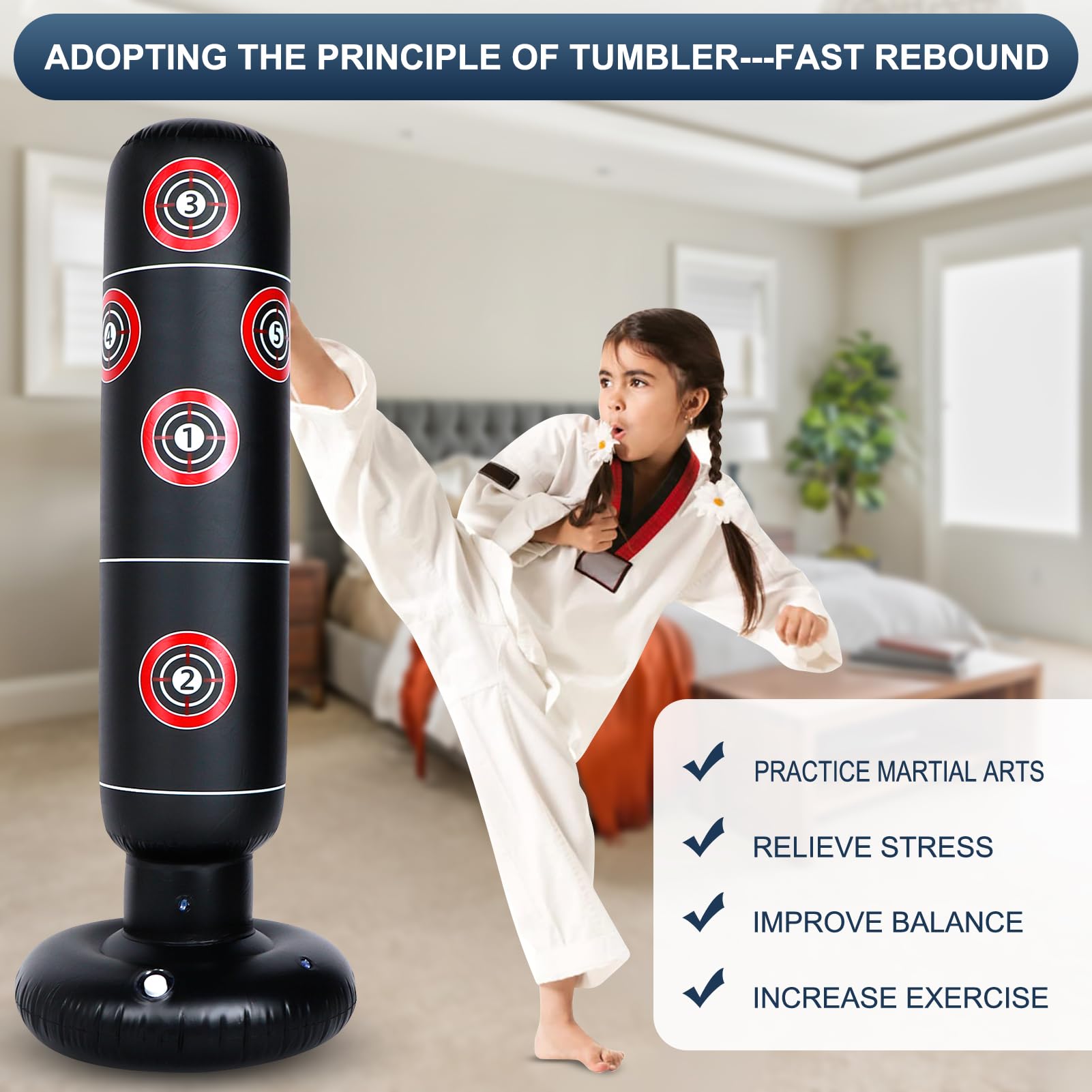 Iglior Sacco Da Boxe Gonfiabile Da Terra (2023 - Foto 4