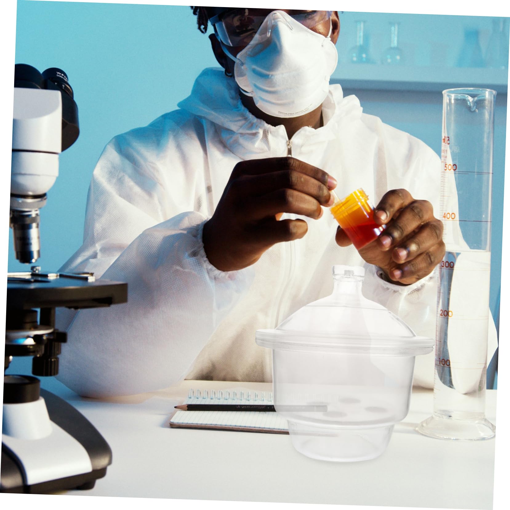 Desecador de Vidrio al Vacío 1 Pieza Laboratorio Alta Transparencia | Experimentos Científicos, Presentaciones, Fácil de Transportar, Estructura Simple, Estudiantes y Profesionales