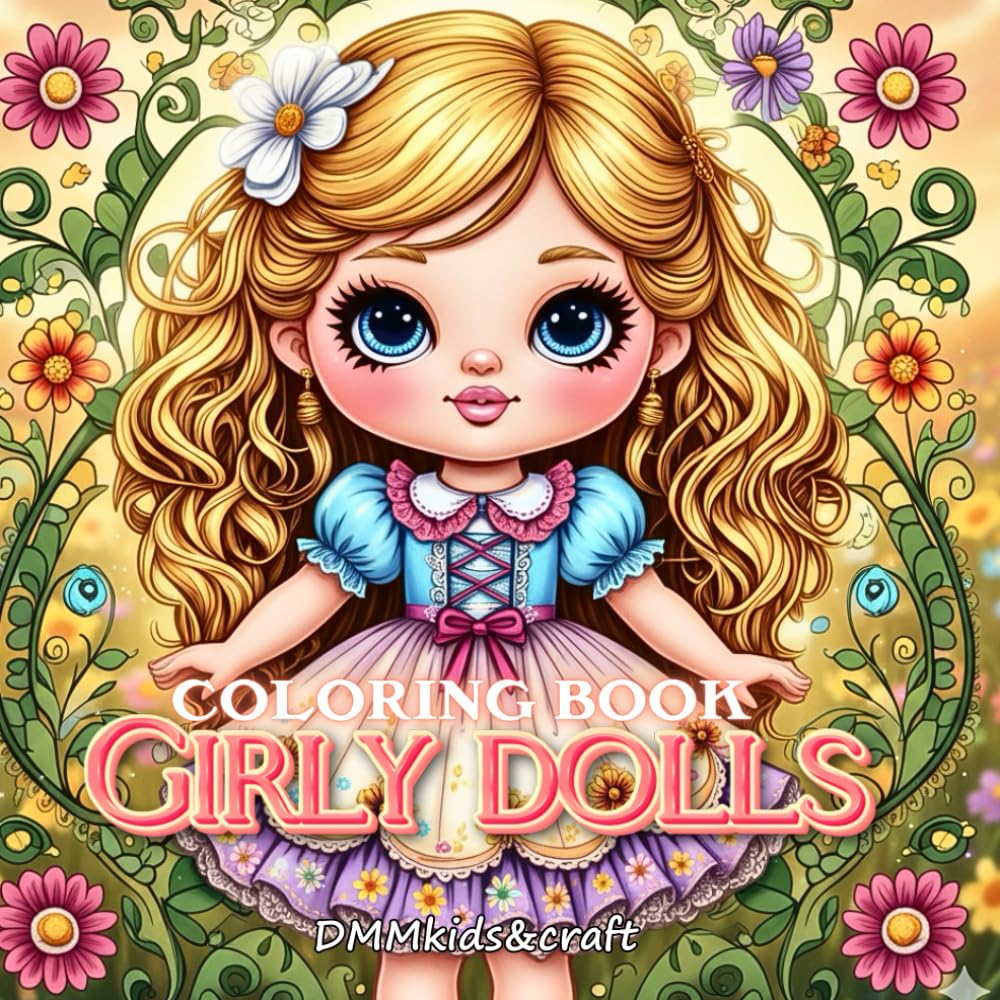 Girly dolls coloring book / Dolls coloring book / Girly coloring book: Adult coloring book / Cozy coloring