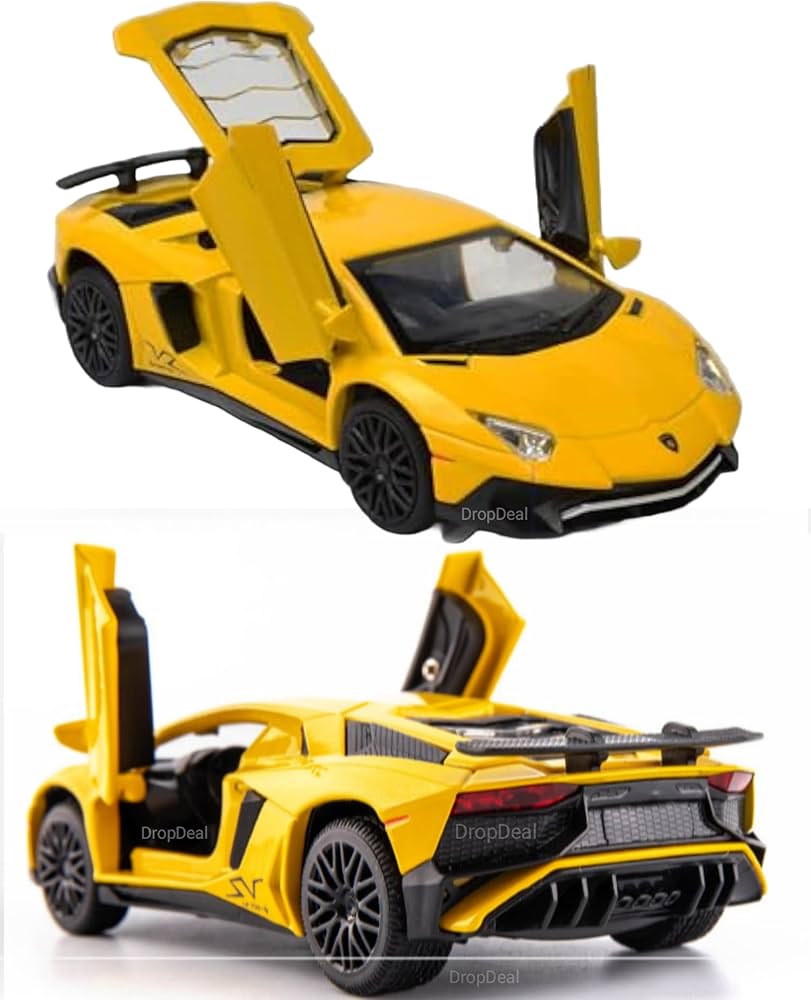 ミニカー Lamborghini 720th yellow. Lamborghini Aventador SV Coupe RMZ City 1:36 scale Diecast Car