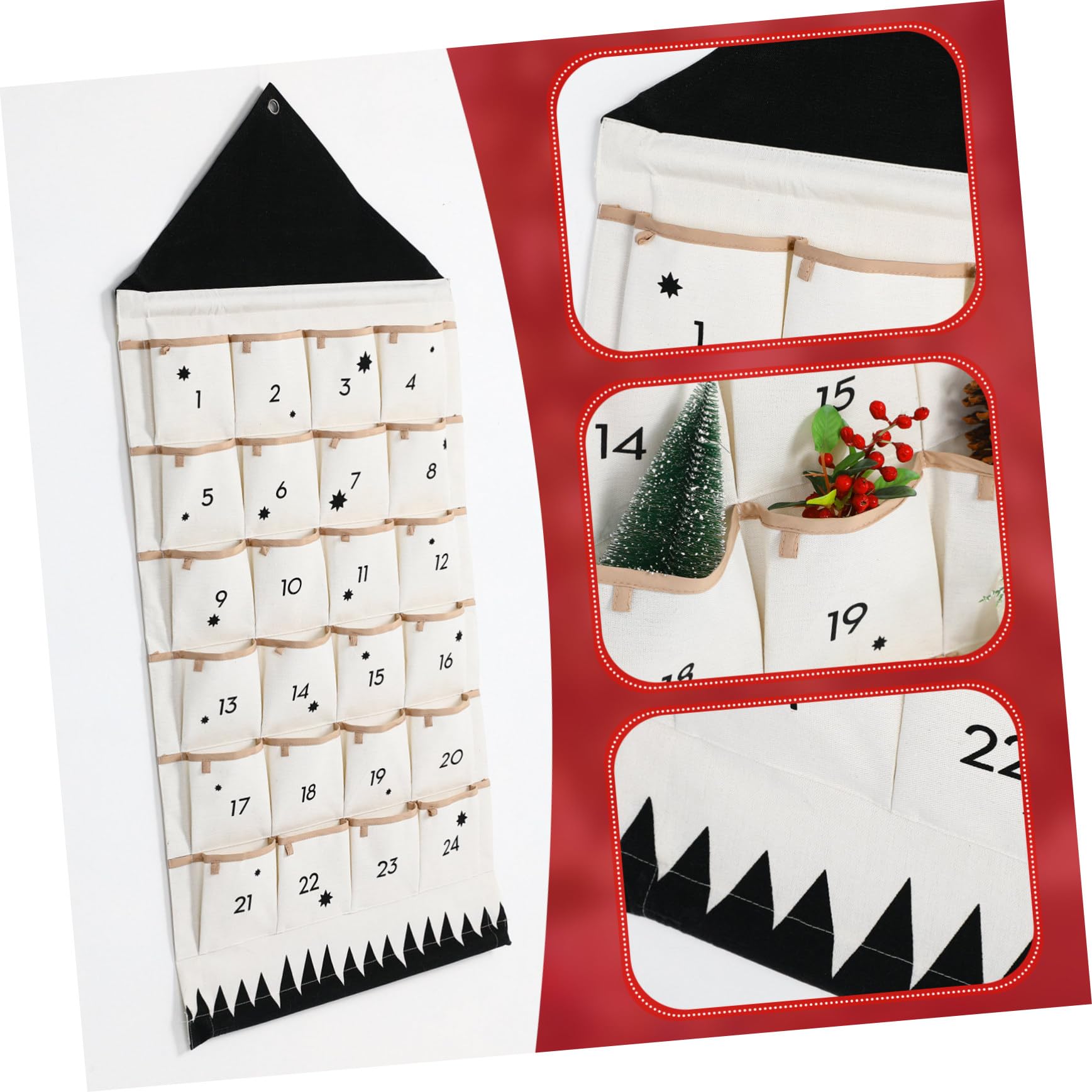 Adventskalender Zum Befüllen Aus Canvas 24 Fächer Wandkalender 120x47cm Praktische Weihnachtsaufbewahrung Für Kinder Und Partner