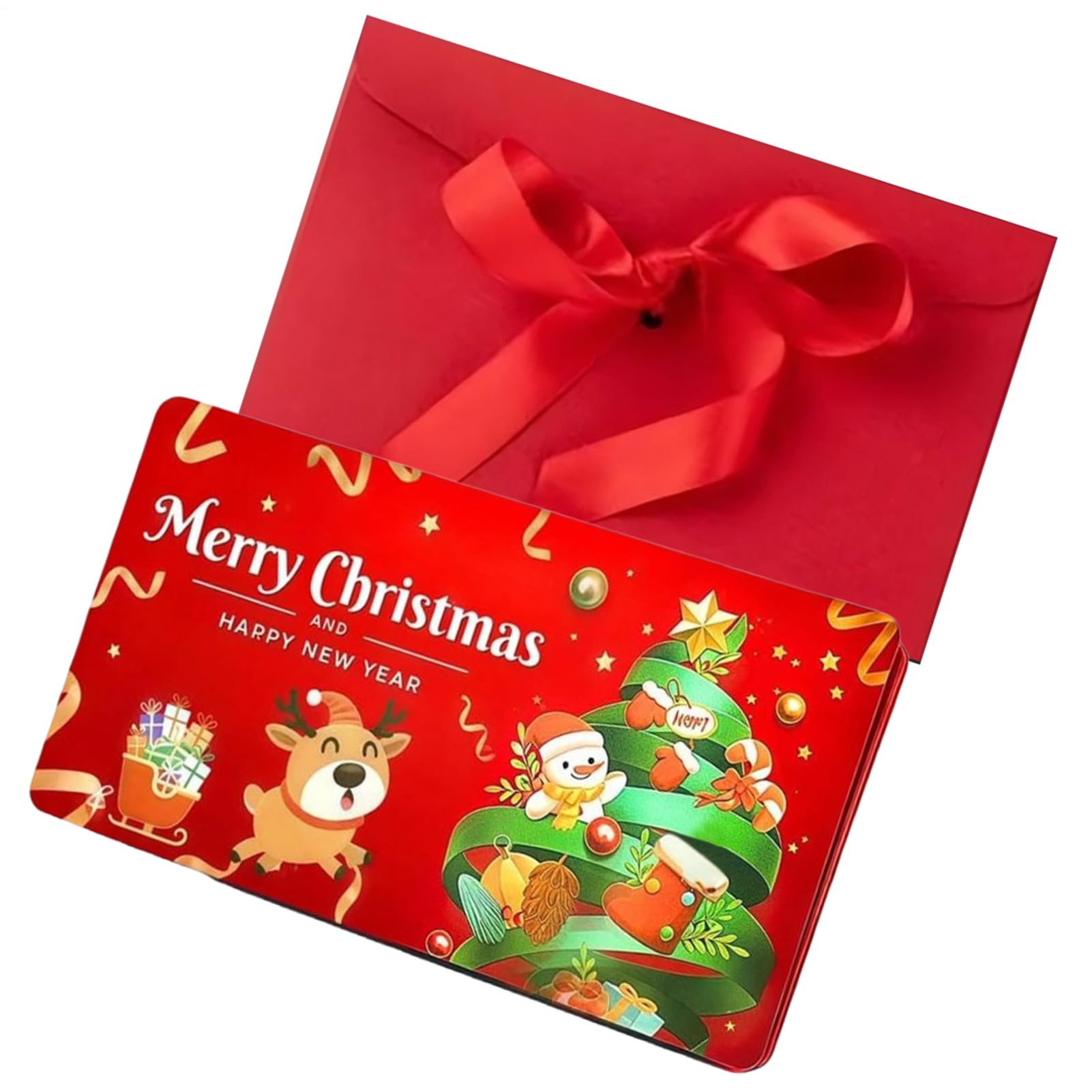 Genérico Tarjetas Portamonedas De Navidad - Tarjeta De Felicitación DIY con 6 Ranuras | sobre De Dinero para Vacaciones Y Año Nuevo,para Adultos, Familia, Amigos, Hombres Y Mujeres
