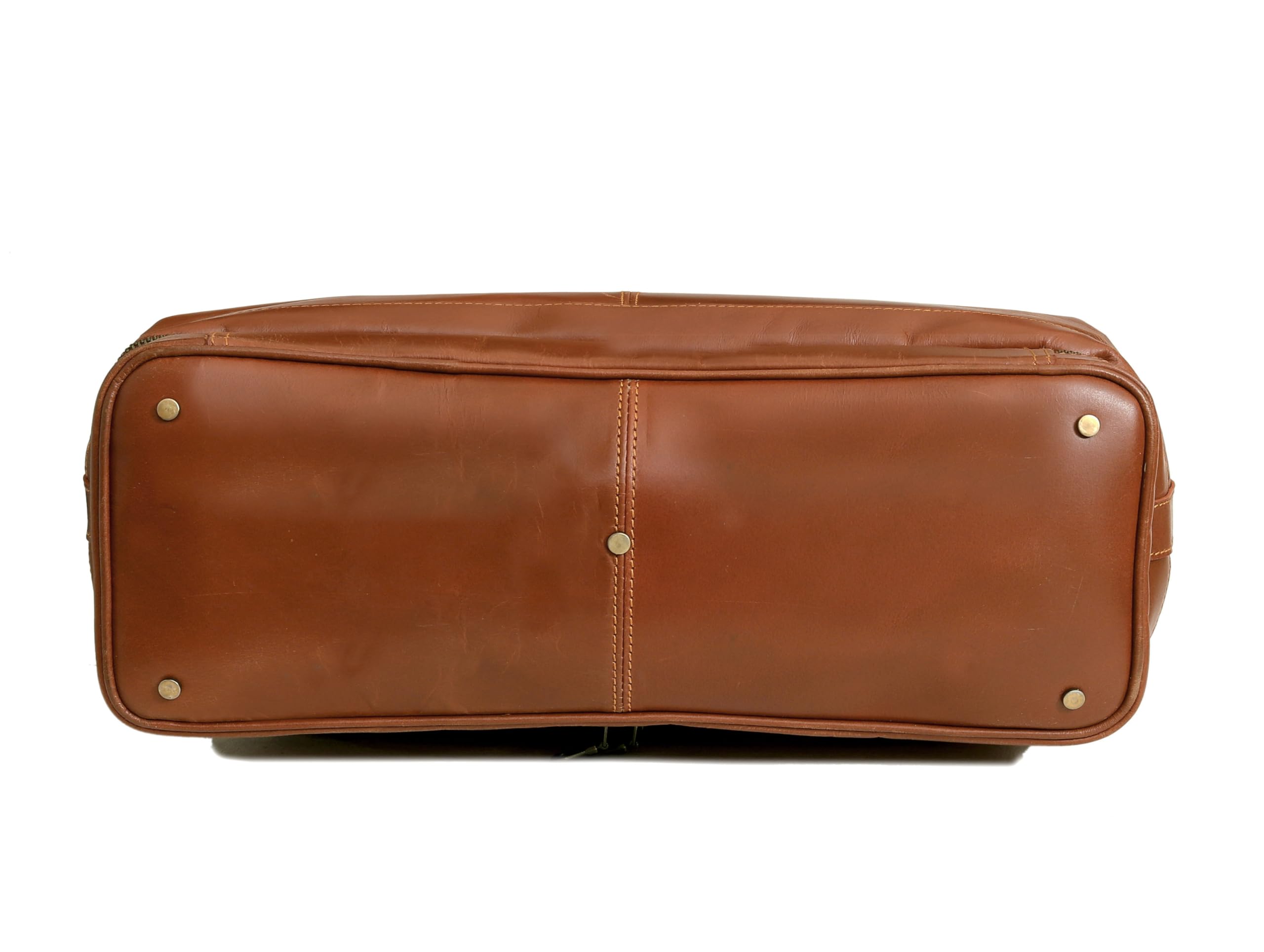 HLC Maletín de cuero vintage para médicos, bolso de mano, de piel auténtica, hecho a mano, italiano, Beige Bronceado, 16 x 7 x 11.5 inches