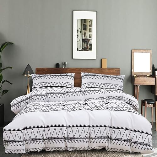 HYPREST White Duvet Covers Twin- 2 Pcs Soft Boho Duvet Cover, Oeko-TEX Certificated.