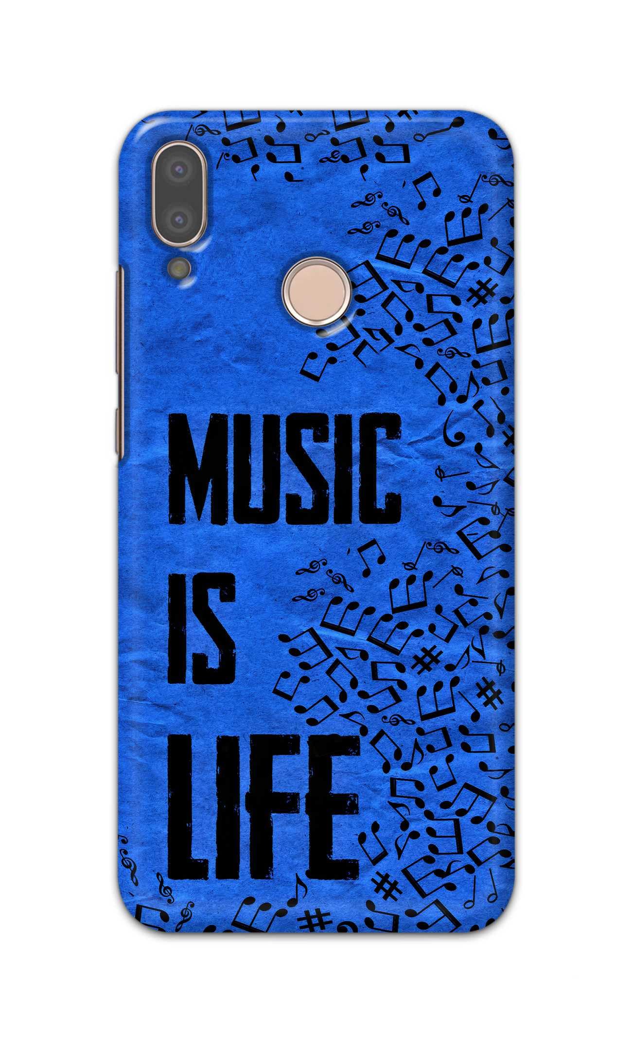 PRINTFIDAA® Printed Hard Back Cover for Huawei P20 Lite Back Cover (Music is Life) -190724(EJ)