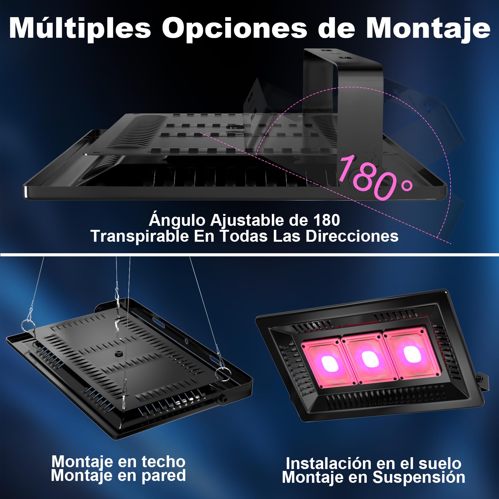 Grow Light, Profey P600 LED Luz De Crecimiento De Espectro Completo, IP67 LáMpara De Plantas COB Resistentes Al Agua, para Cultivo Interior Todo El AñO, HidroponíA