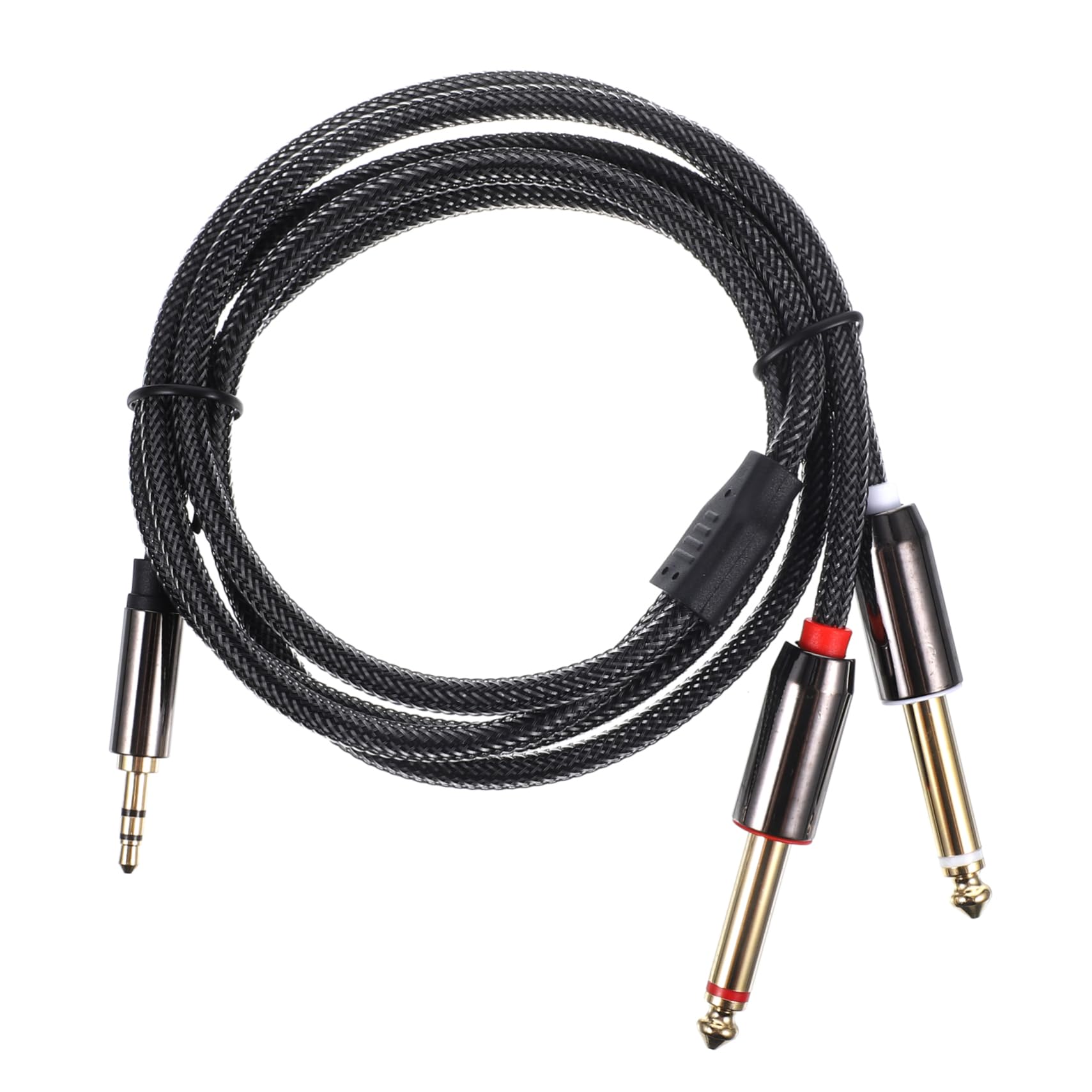 UKCOCO 5 Pezzi Convertono 3 5 Mm in 2x 1/4 Cavo Audio Splitter 1 M Lega Di Zinco Intrecciato Per Un Suono Compatibile Con Molti Dispositivi