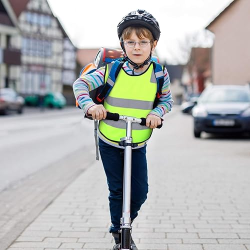 Miniatura 6 de Geyoga Chaleco reflectante para niños, chaleco de visibilidad de seguridad infantil para ciclismo, esquí